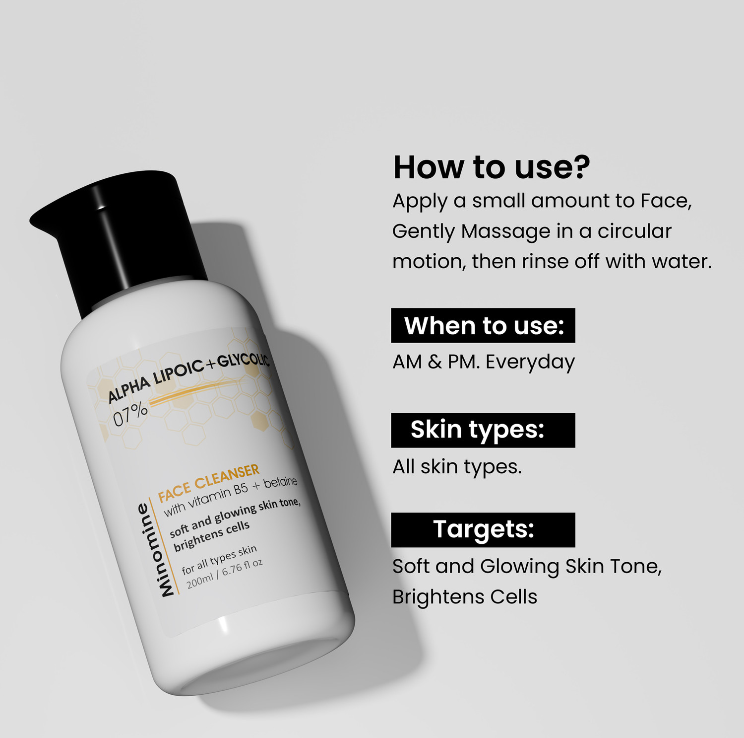 Image of Minomine Gamechangers Skincare Routine Kit for Soft & Glowing Skin, Unisex | Cleanser, Serum, Toner, Moisturizer & Sunscreen | Combo Kit