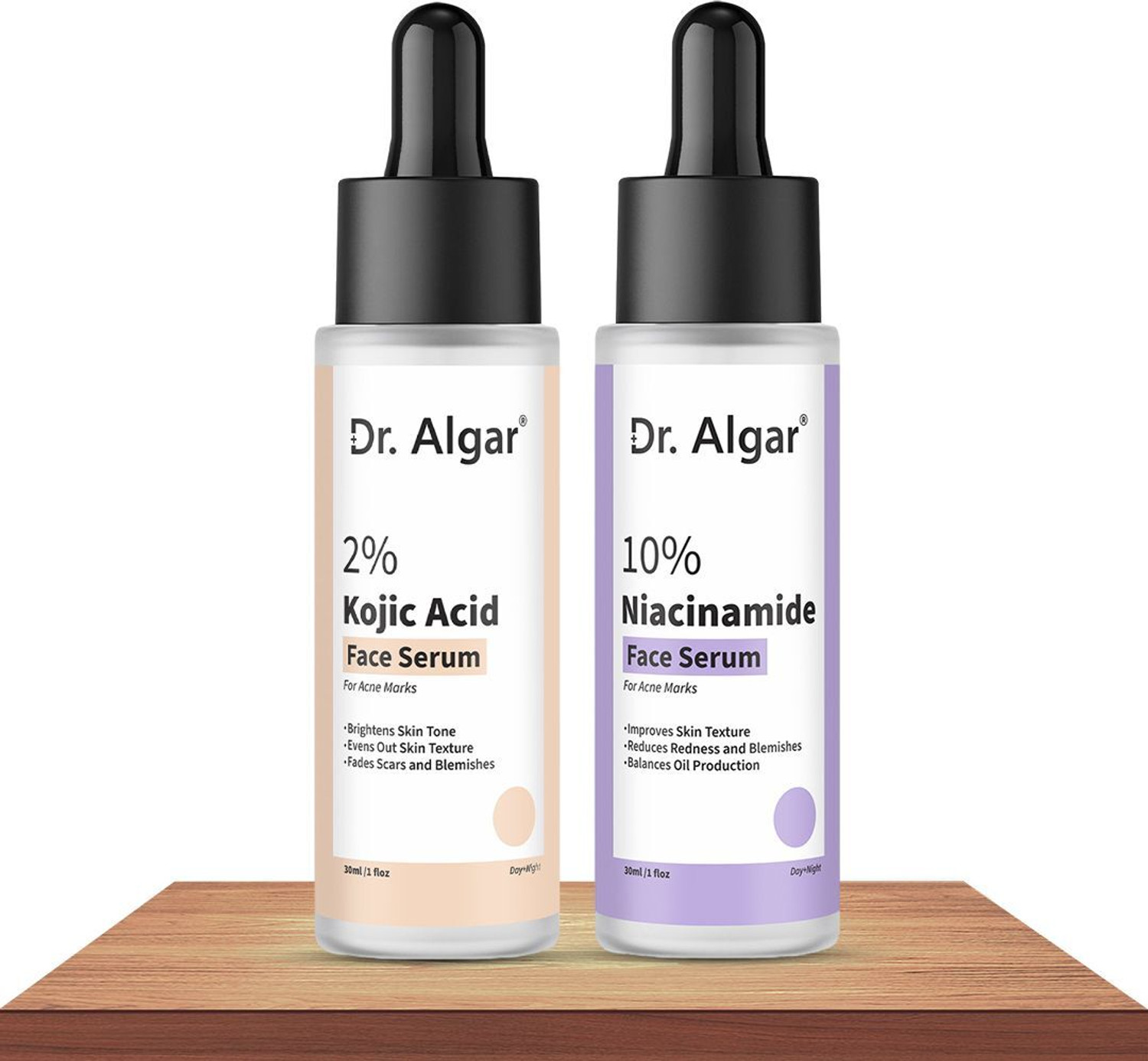 Image of Dr. Algar Kojic Acid Face Serum + Niacinamide Face Serum | Double Brightening & Oil Control Combo