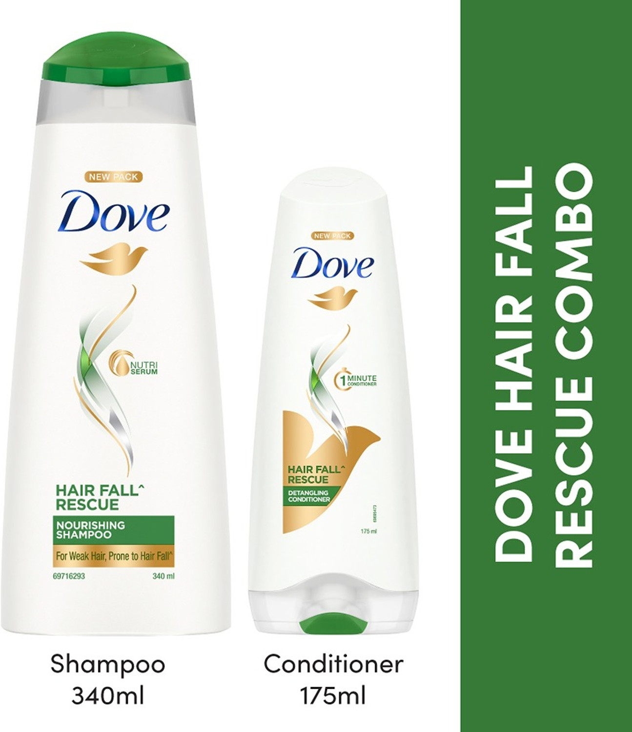 Image of DOVE Hair Fall Rescue Shampoo 340ml and Hair Fall Rescue Conditioner 175ml