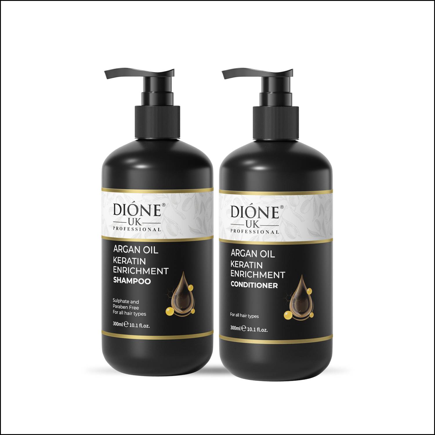 Dione Keratin De Luxe Shampoo + Conditioner - Image 1