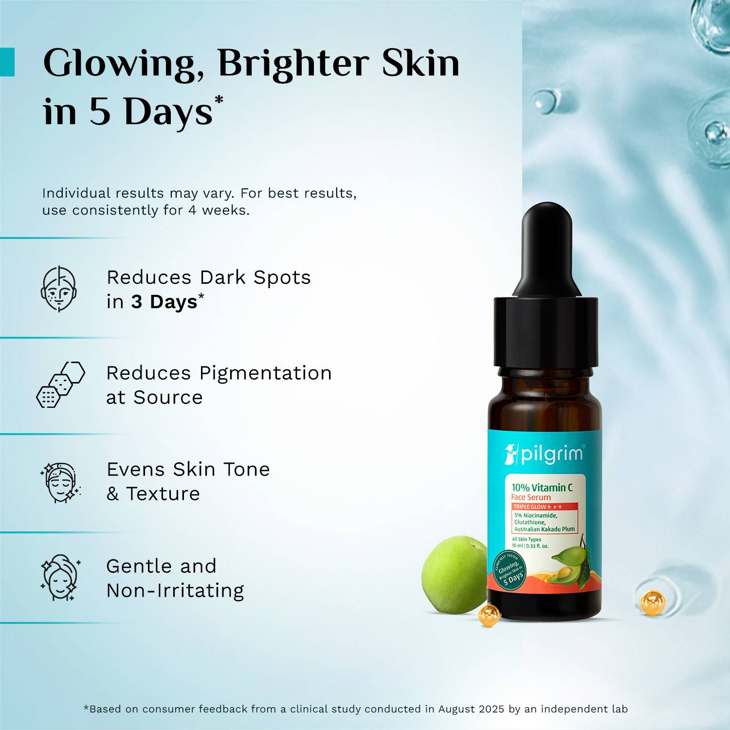 Pilgrim 10% Vitamin C Face Serum 10ml - Image 3