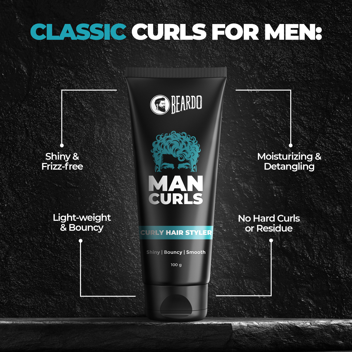 Image of BEARDO Man Curls Curly Hair Cream for Men & Hair Serum for All Hair Types (Set of 2) Hair Cream