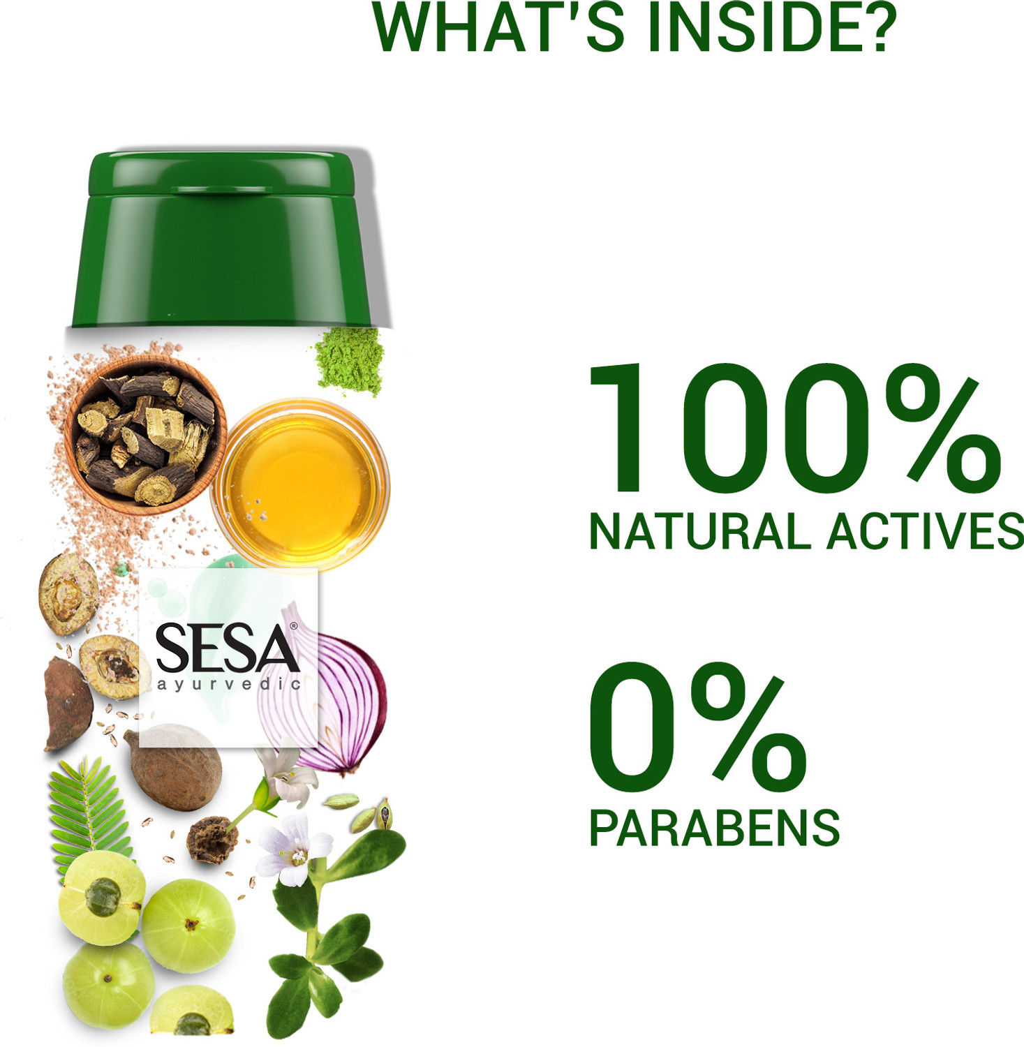 Image of SESA Ayurvedic Anti-Hair Fall Shampoo with Bhringraj and Onion for Soft & Shiny Hair