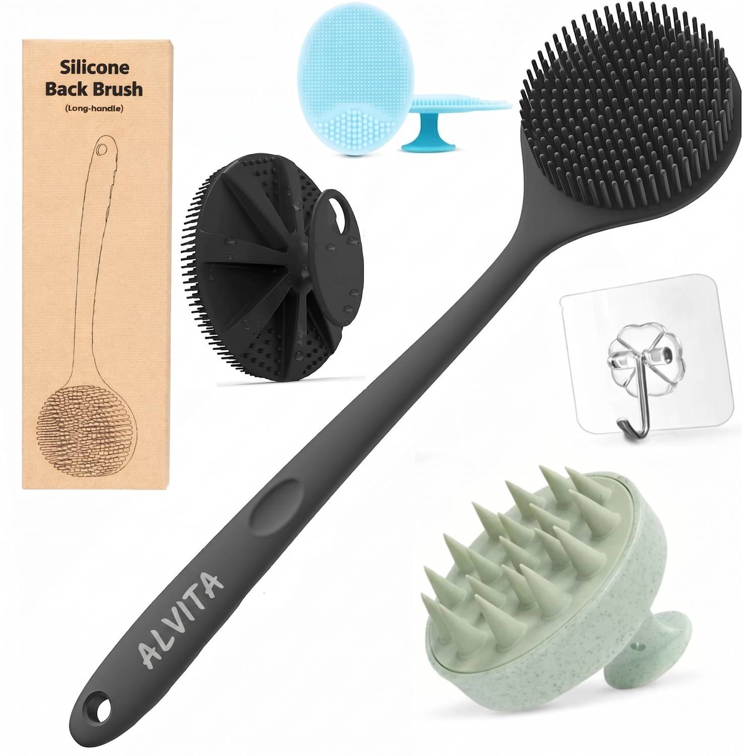 Alvita Silicone Bath Brush Combo