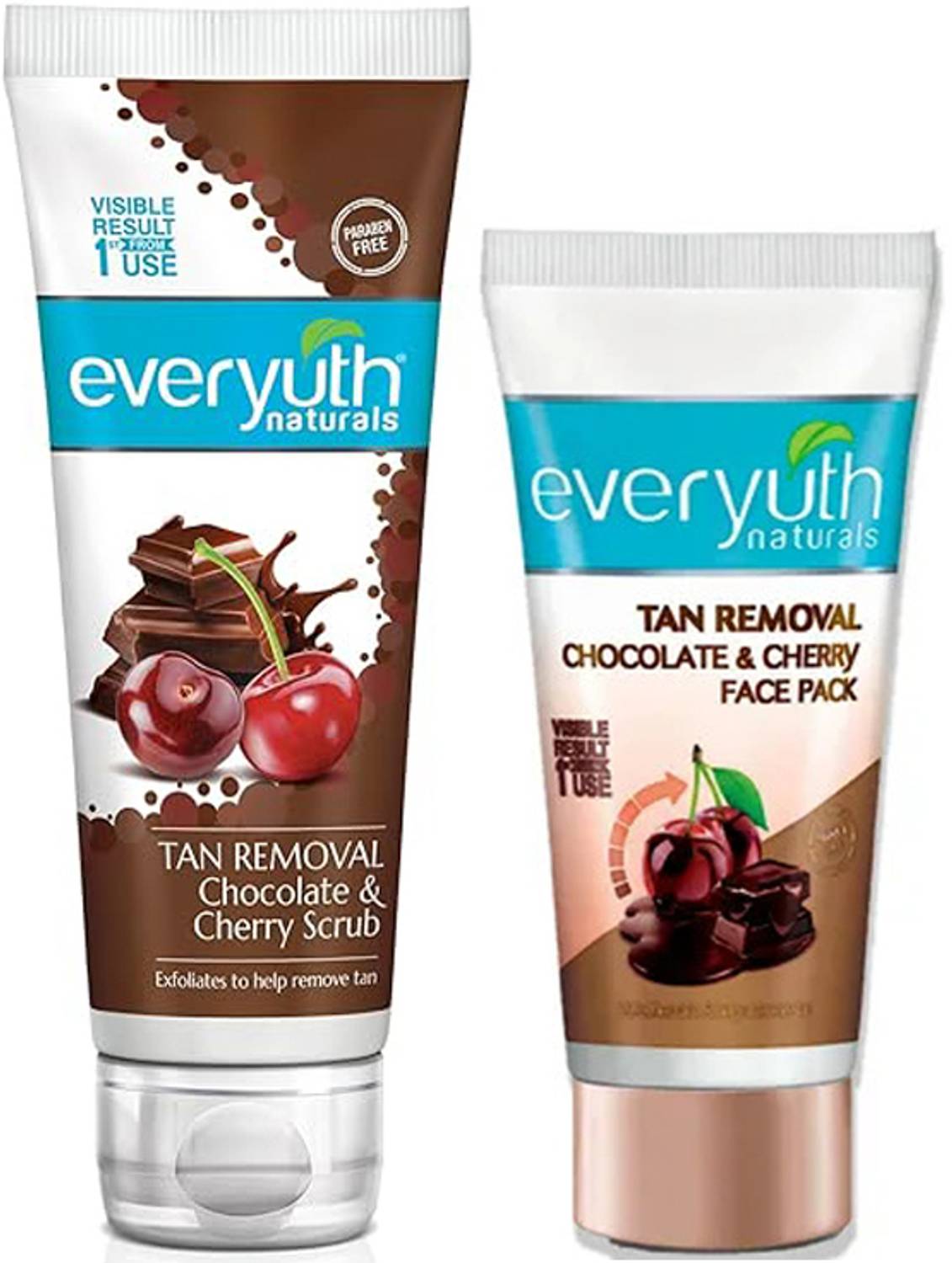 Everyuth Naturals Tan Removal Chocolate & Cherry Scrub (100g), Face - Image 1