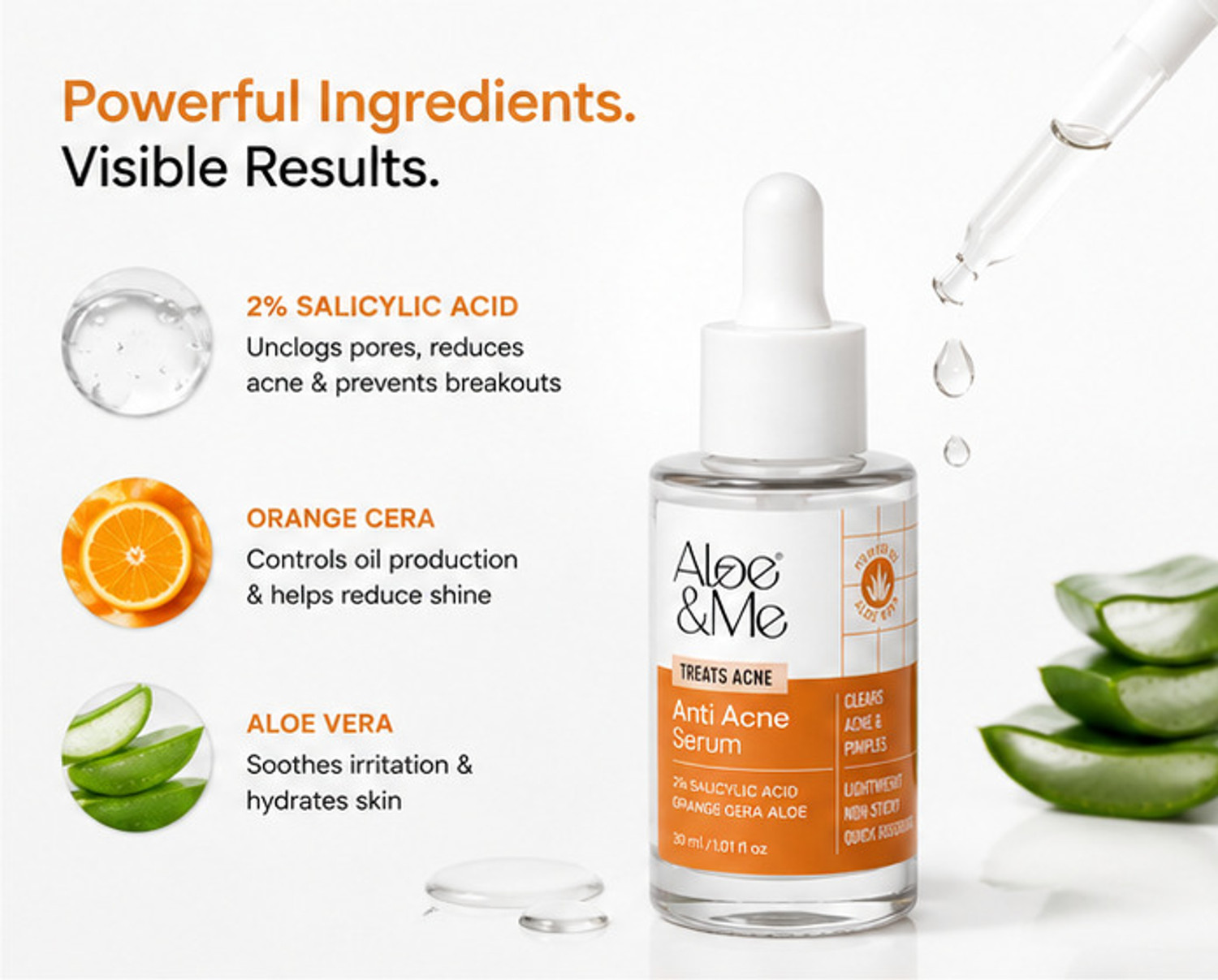 Image of aloe&me Acne Control Power Duo - Face wash & Serum