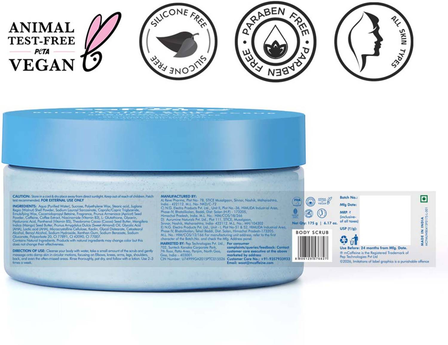 mCaffeine Body Scrub Combo 300ml - Image 2