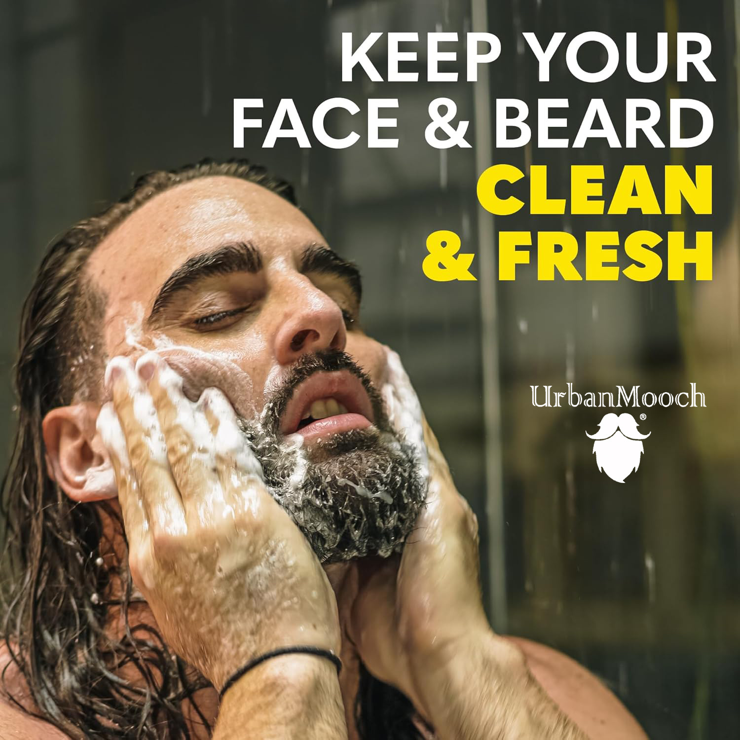 Image of UrbanMooch 5 in 1 Men's Grooming Kit, Charcoal Face & Beard Wash, Beard Growth Oil, Beard Comb, Boar Bristle Beard Brush & Underarm Roll On