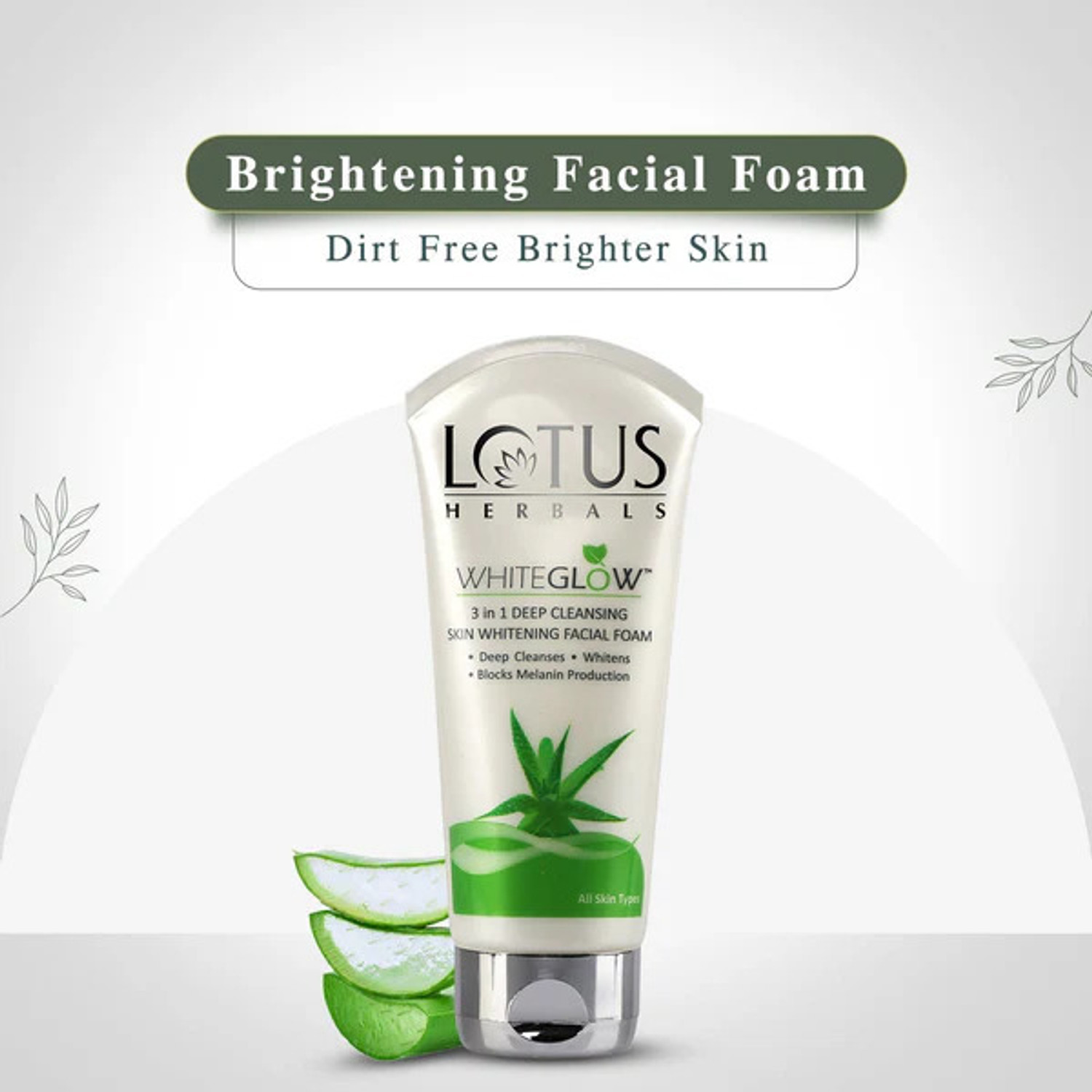 Image of LOTUS HERBALS Whiteglow Skin Whitening & Brightening Gel Cream with night cream WITH WhiteGlow 3 In 1 Deep Cleansing Skin Facial Foam 200G