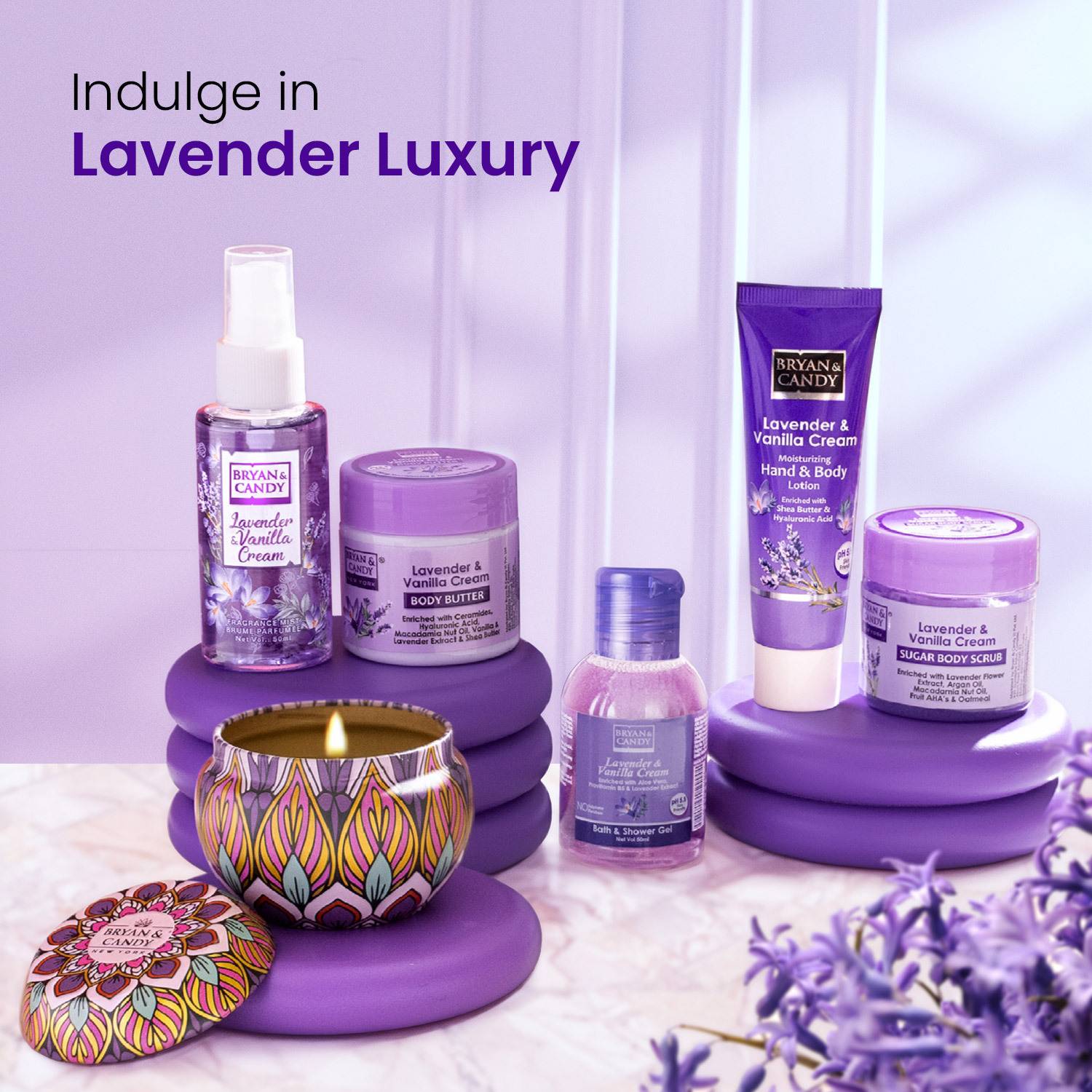 Bryan & Candy Lavender Bath Tub Kit Collection Gift For Women