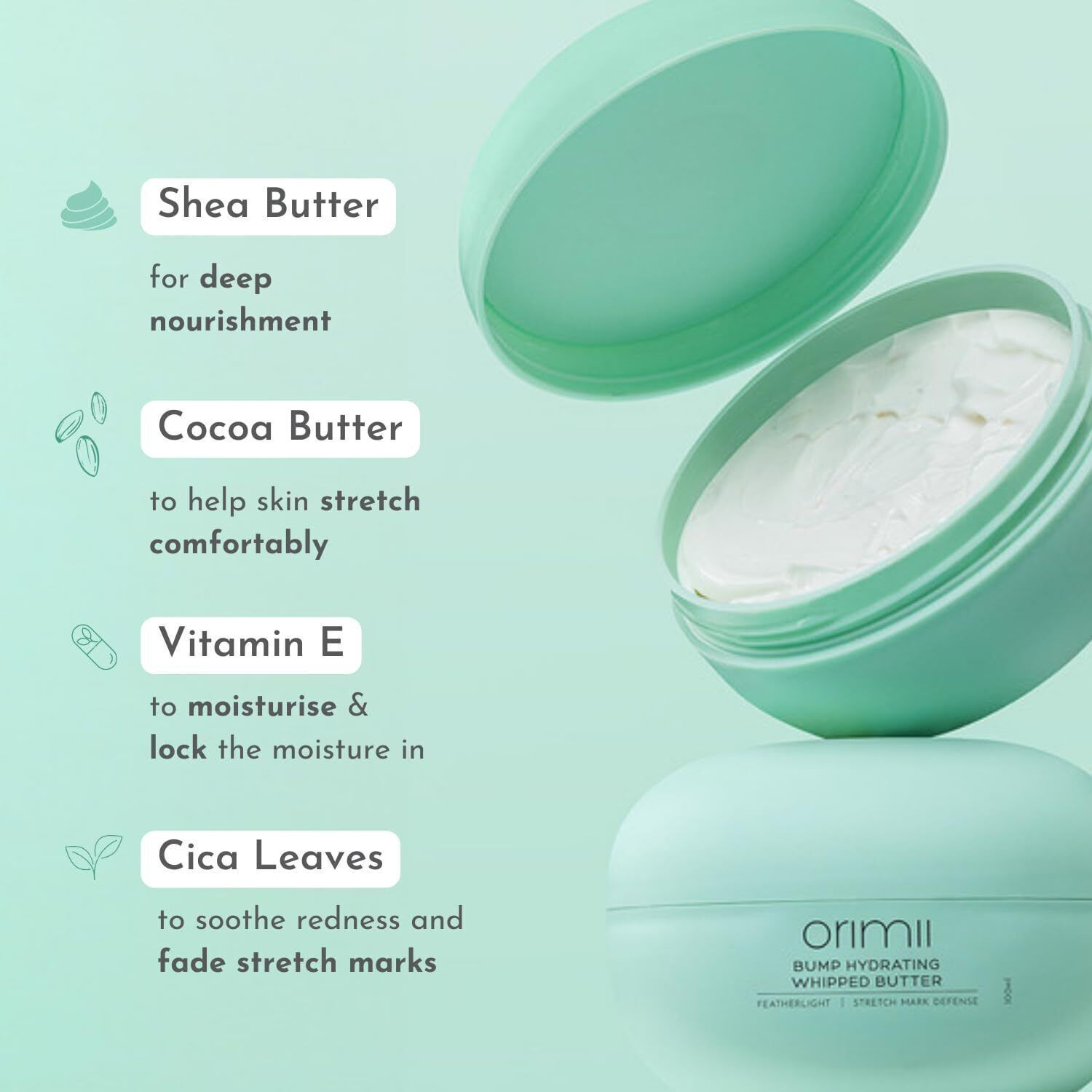 Image of Orimii Bump Hydrating Stretch Marks Cream For Women 100ml & Belly Oil For Stretch Marks for Women 100ml ) Combo Pack