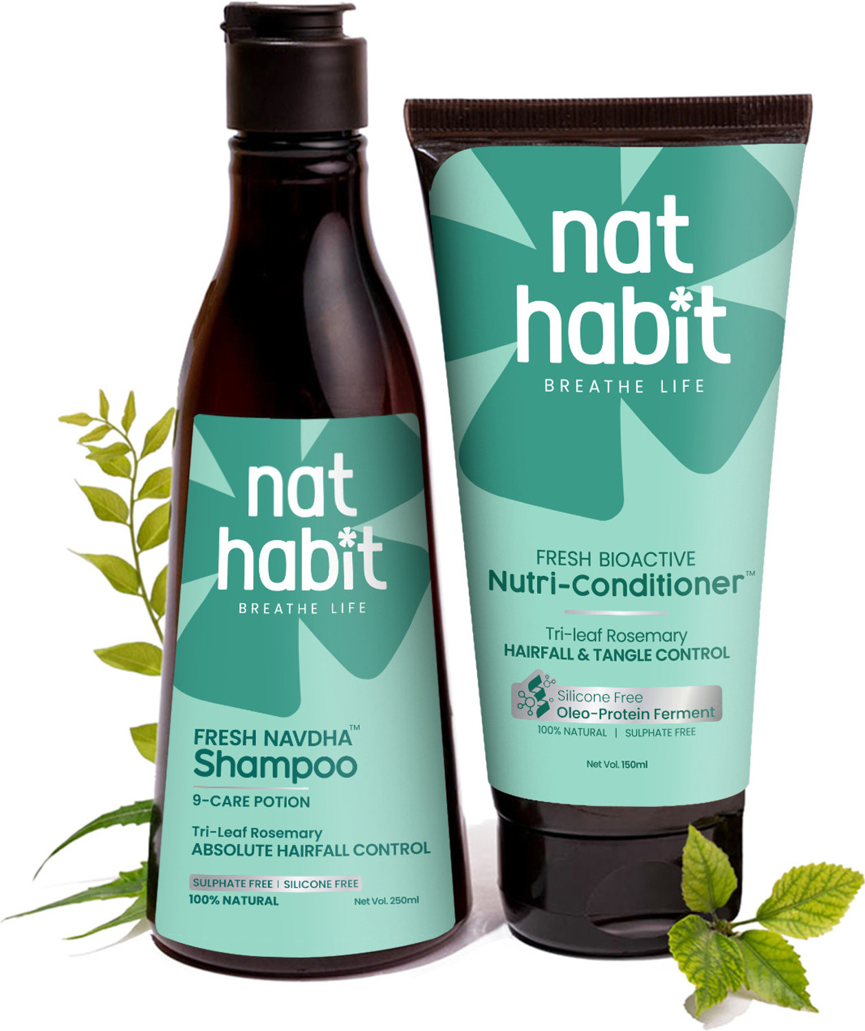 Image of Nat Habit Anti-Hair Fall Rosemary Shampoo And Conditioner, Sulphate & Paraben Free