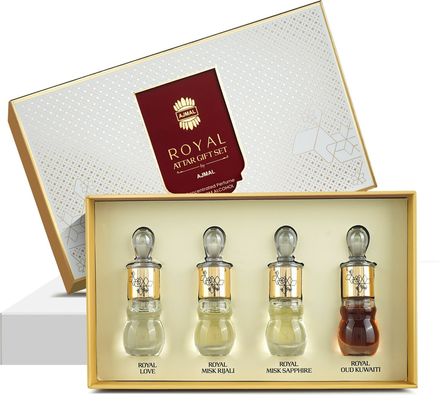 Image of Ajmal Non Alcoholic, Premium Quality, Long Lasting Attar Gift Set for Men & Women Floral Attar (Musk, Floral, Fruity)
