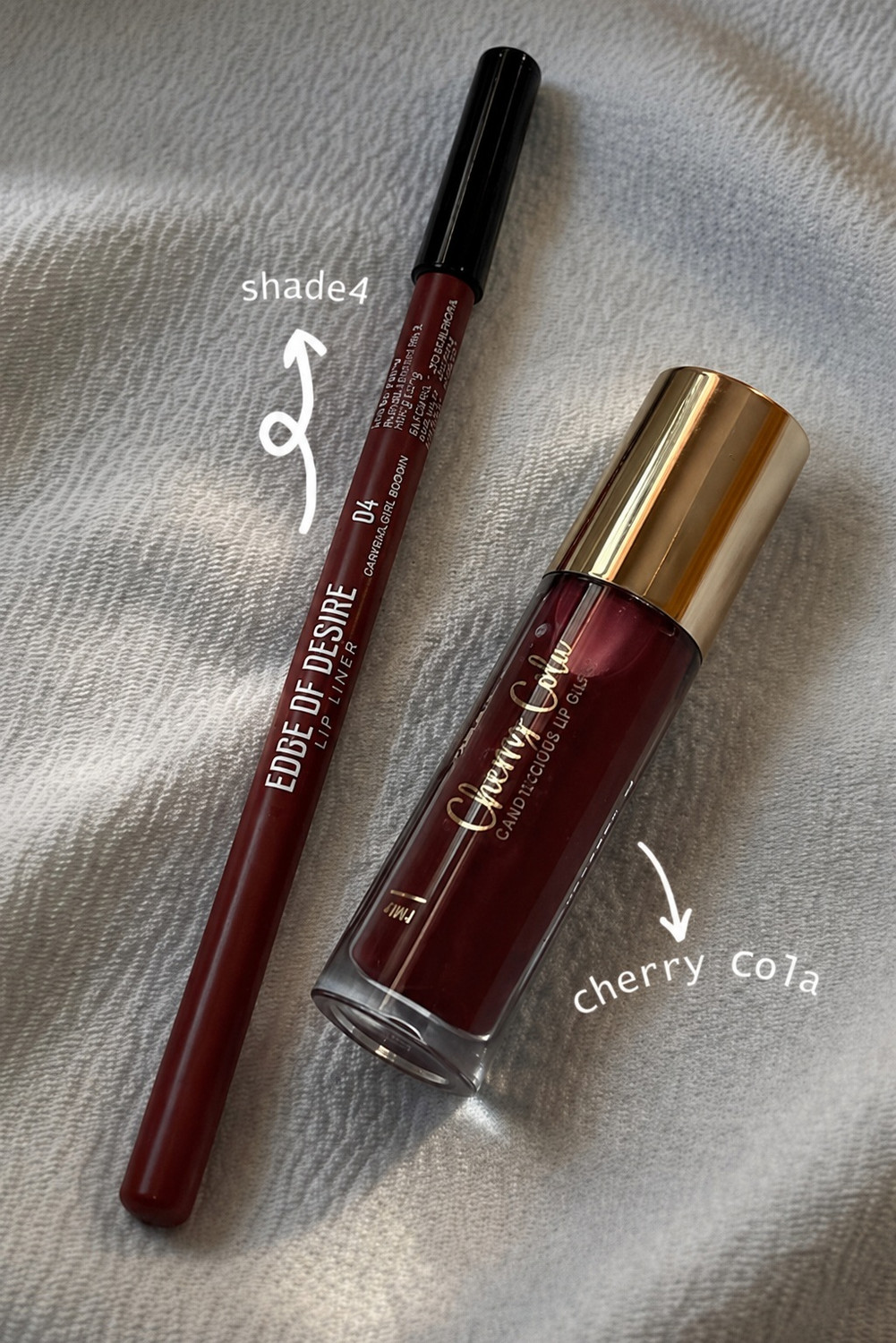 Image of Fwelov Maroon Lip Gloss and Lip Liner Combo Set (2 Items in the set)