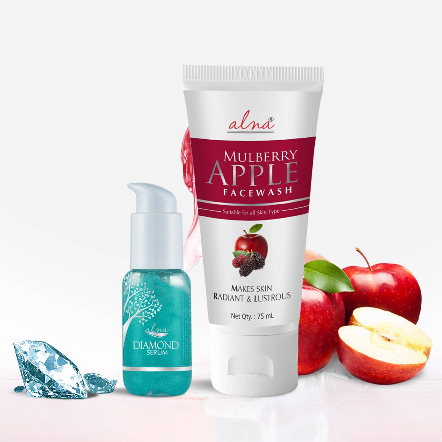 Alna Care Diamond Face Serum With Mulberry Apple Face Wash | Skin care combo