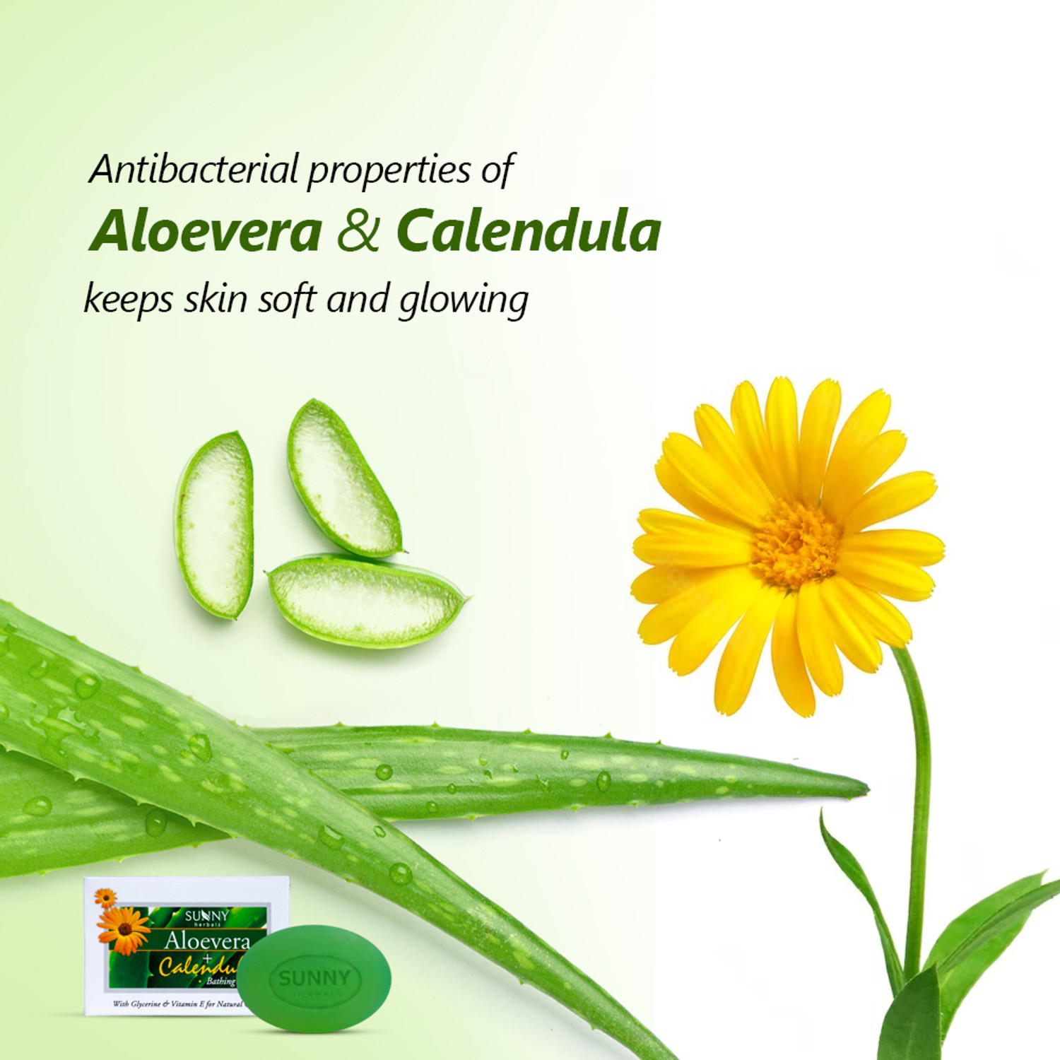 Image of Sunny Herbals Aloe Vera and Calendula Soap