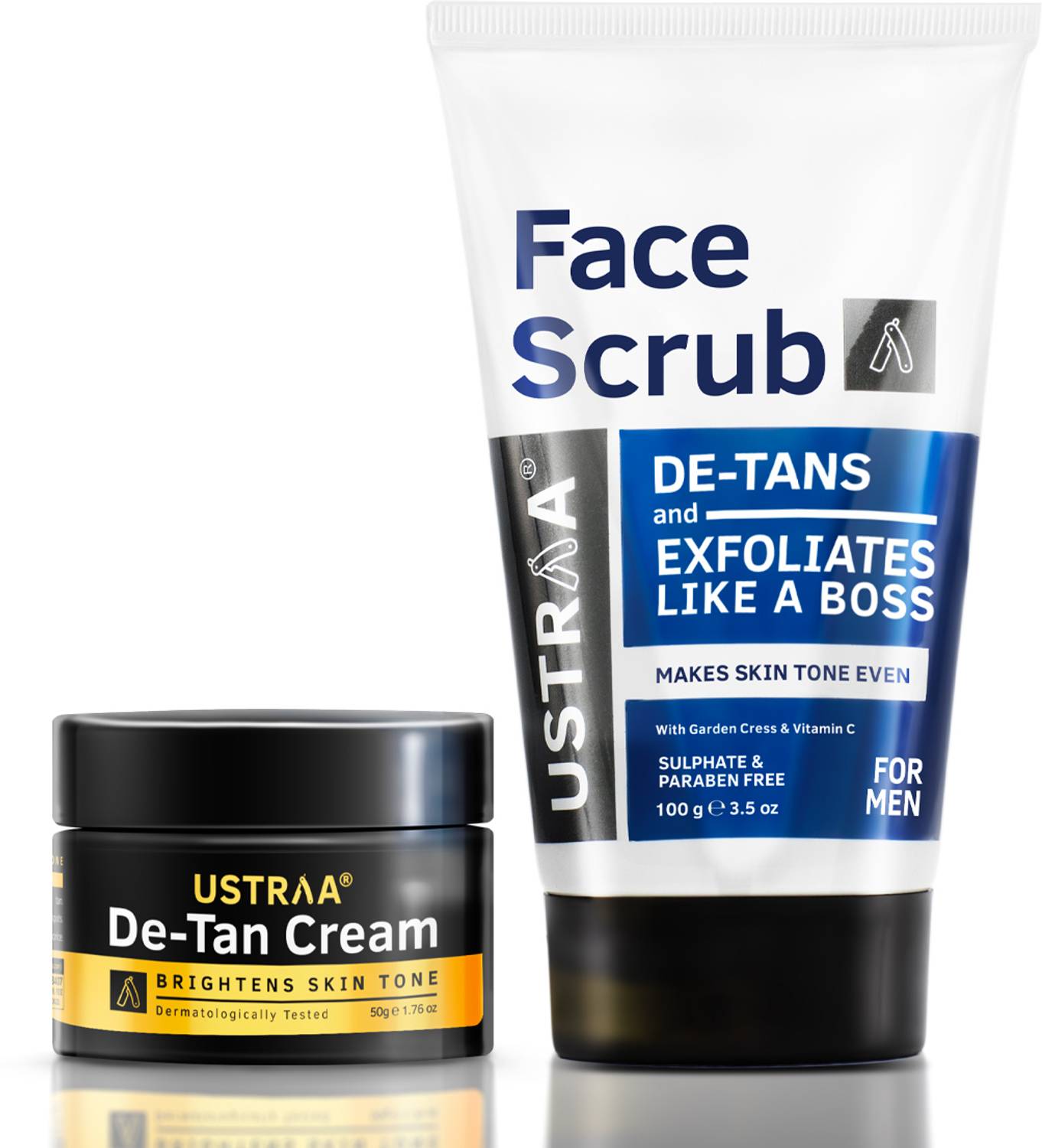 USTRAA Total De-Tan Kit - Face Cream & Scrub - Image 1