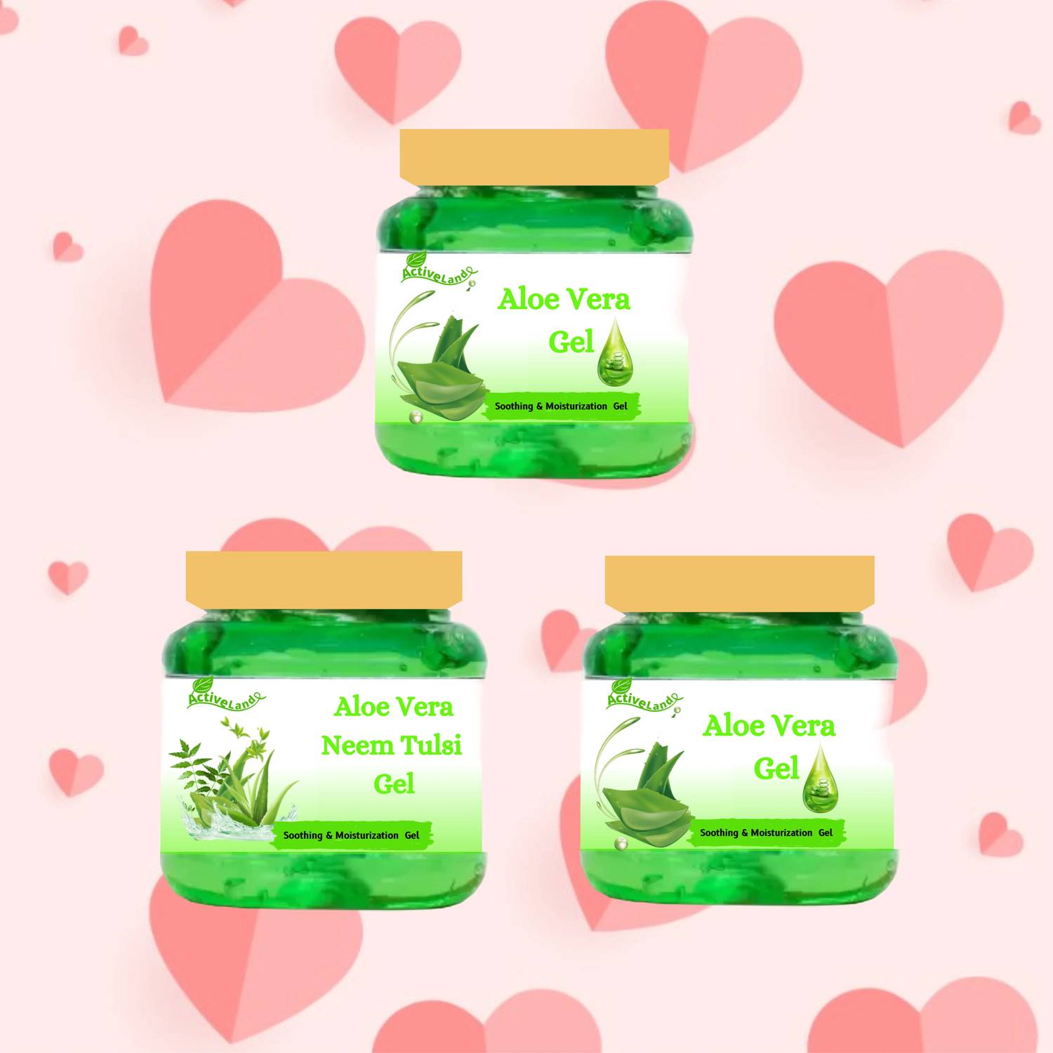 Activeland Alovera Gel for face pack of 3 (100gm each )