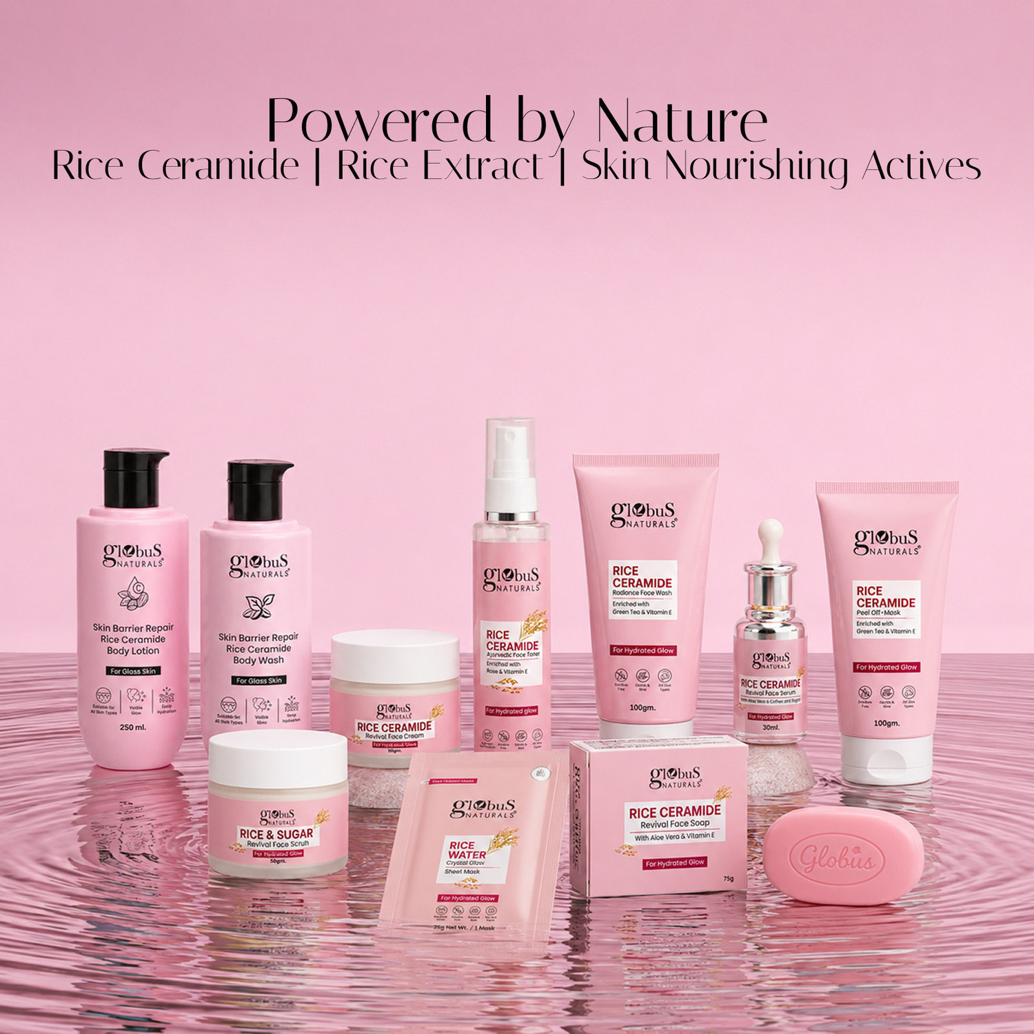 Image of Globus Naturals Rice Ceramide Glow Combo | 10-Step Korean Glass Skin Kit