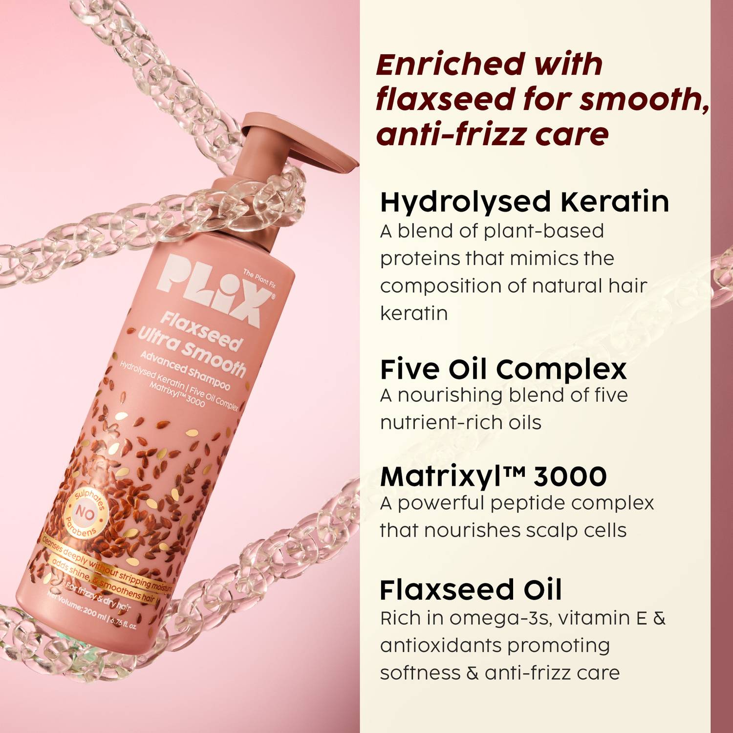 The Plant Fix Flaxseed Ultrasmooth Shampoo & Conditioner Combo - Image 2