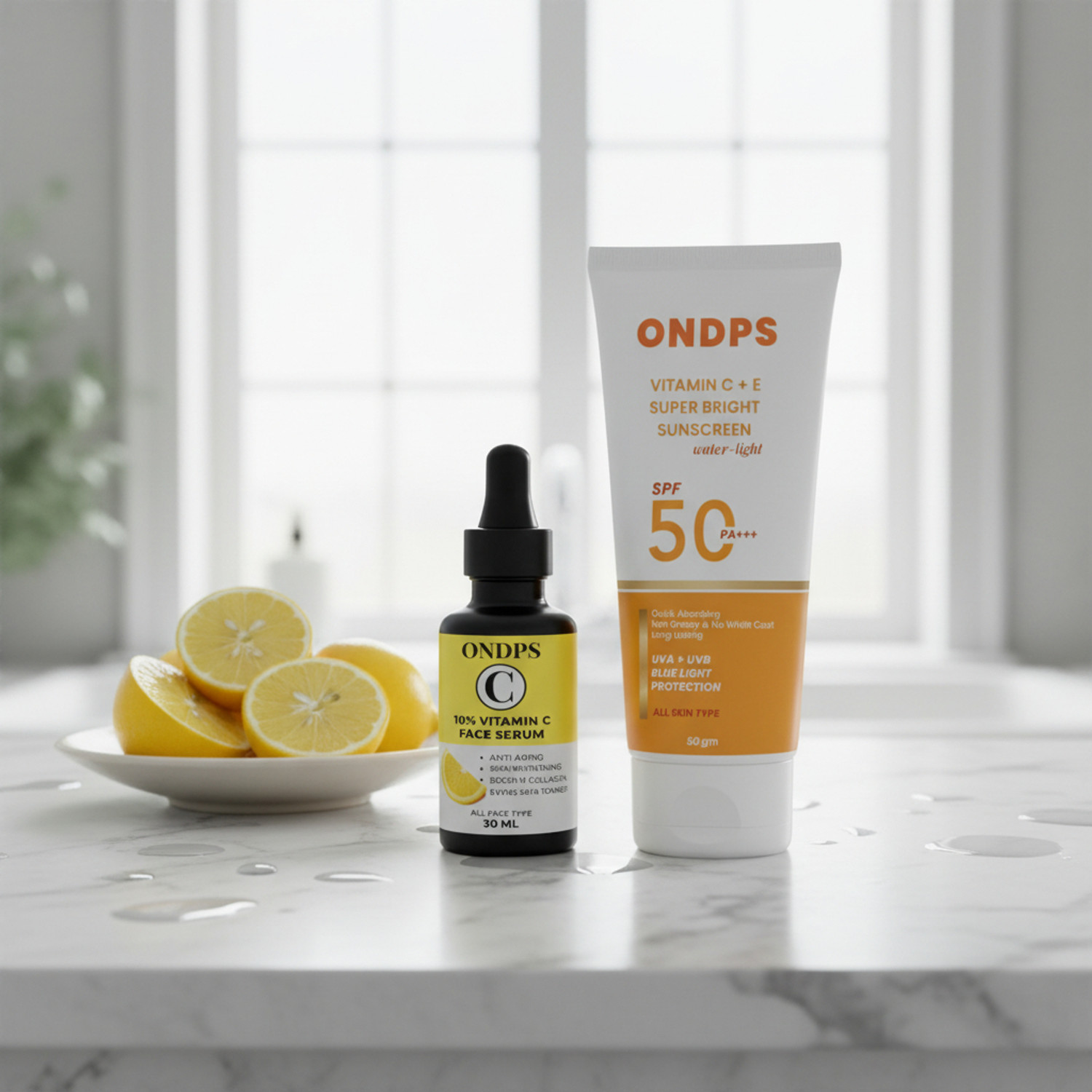 Image of ONDPS Sun Safe Combo | Vitamin C Serum + Sunscreen (2 Items in the set)