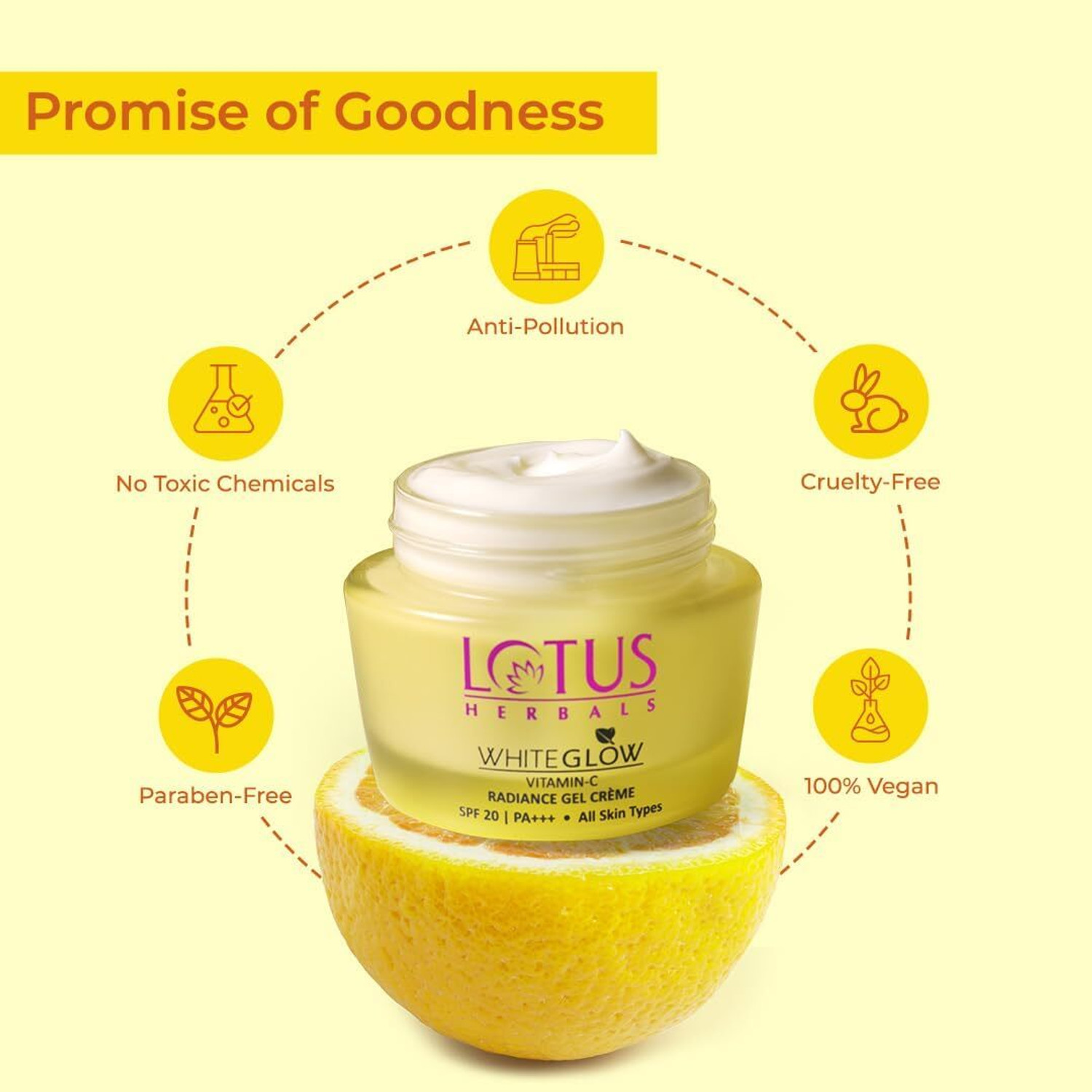 Image of LOTUS HERBALS WHITEGLOW VITAMIN C + GOLD RADIANCE SERUM GEL CREME FACEWASH
