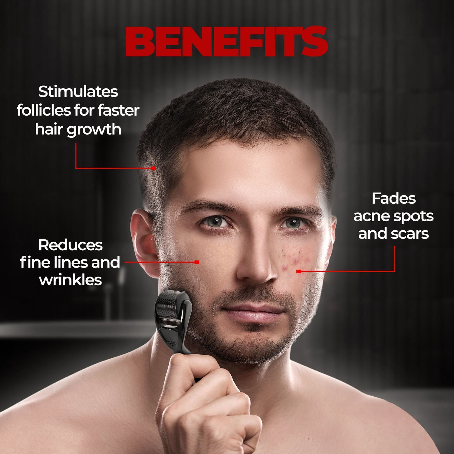 Image of BEARDO Beard and Hair Growth Oil, GodFather Beard Wash & Dermaroller | Faster Growth
