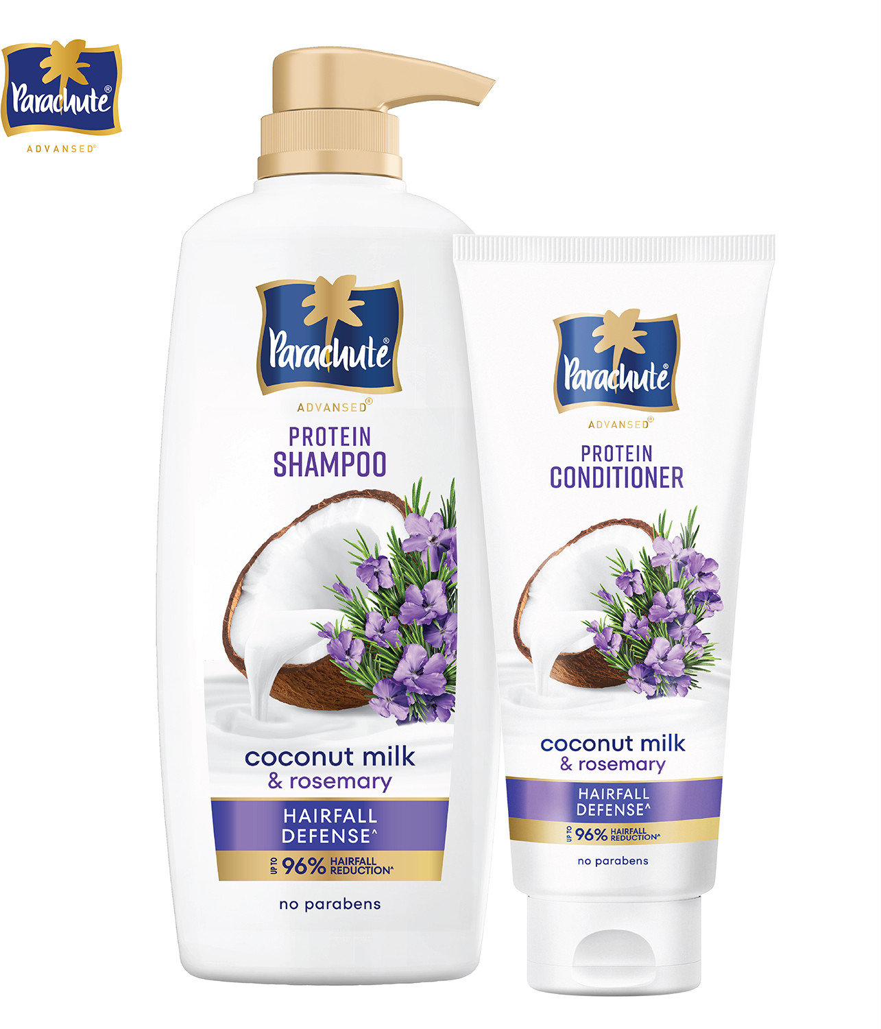 Image of Parachute Advansed Protein Shampoo + Conditioner Combo |Coconut Milk & Rosemary |Hair-Fall Defense