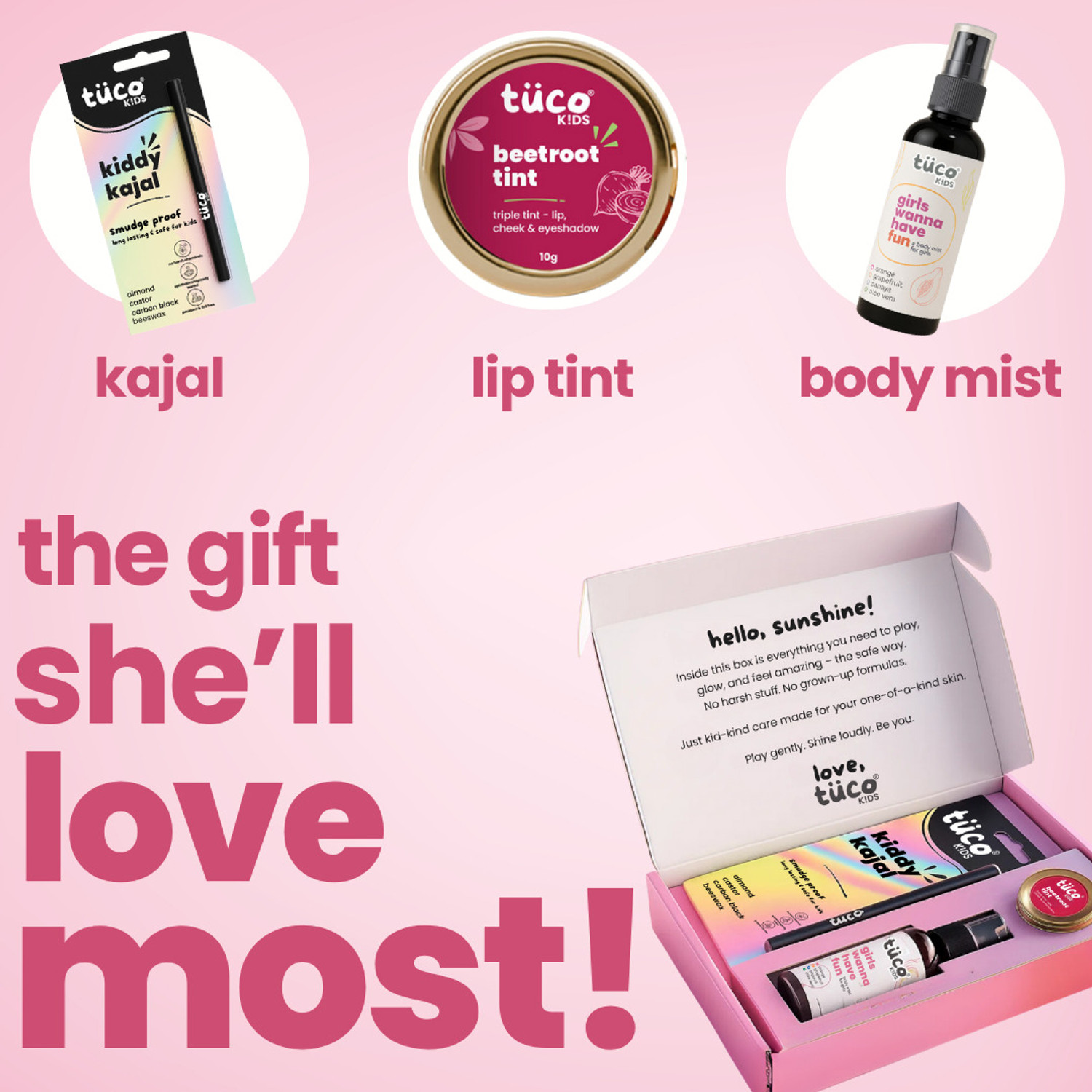 Image of TuCo Kids Organic Glam Girl Kit for Girls | Birthday Gift | Non Toxic | Safe for Kids
