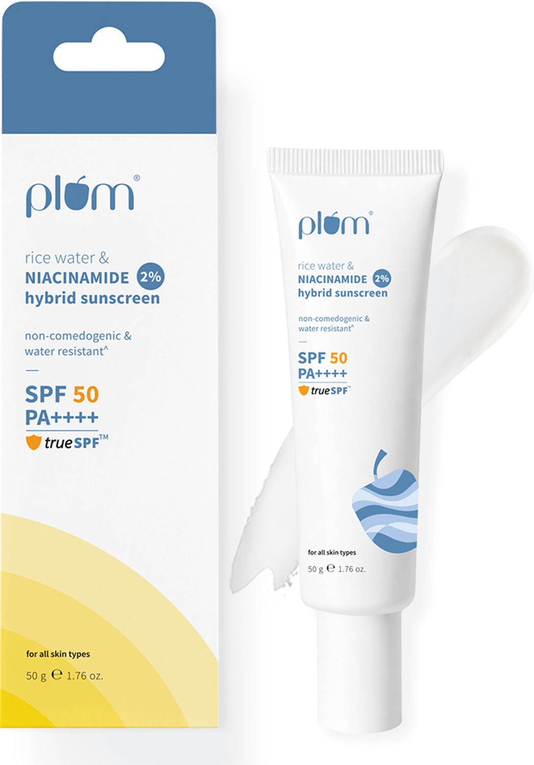 Image of Plum Sunscreen - SPF 50 PA++++ Rice Water & Niacinamide 2% Hybrid Sunscreen -pack of-2