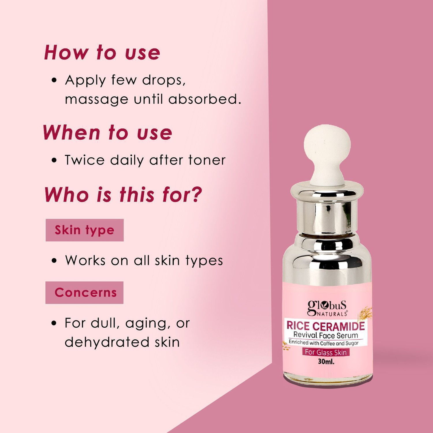 Image of Globus Naturals Ceramide Glow Rice Radiance Combo For Korean Glass Skin Face Wash, Face Cream, Face Serum, Face Toner, Face Scrub, Peel off Mask