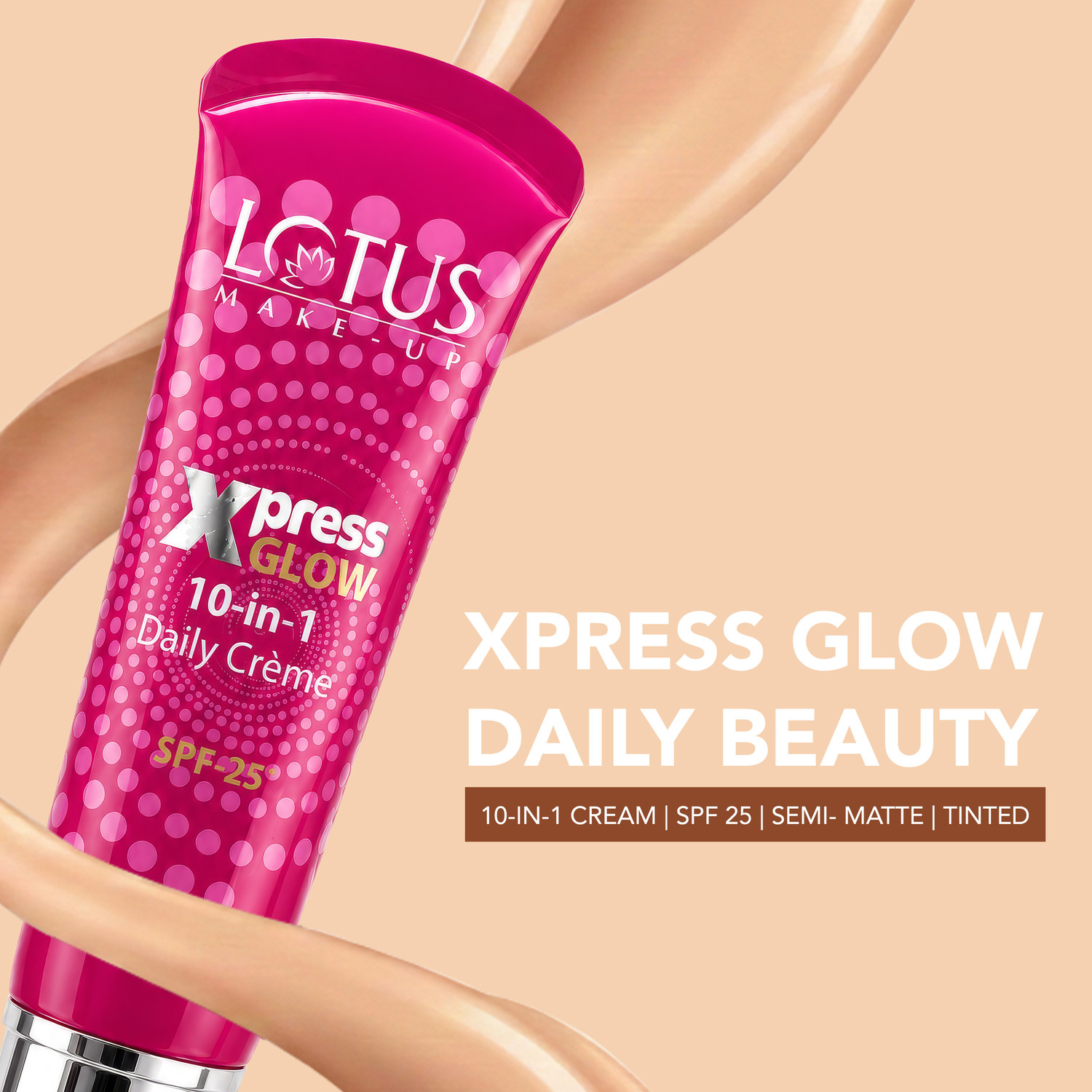 Image of LOTUS MAKE - UP XPRESSGLOW 10-in-1 DAILY BEAUTY CREME | TINTED CC CREAM SPF 25 | ALL SKIN TYPES Foundation