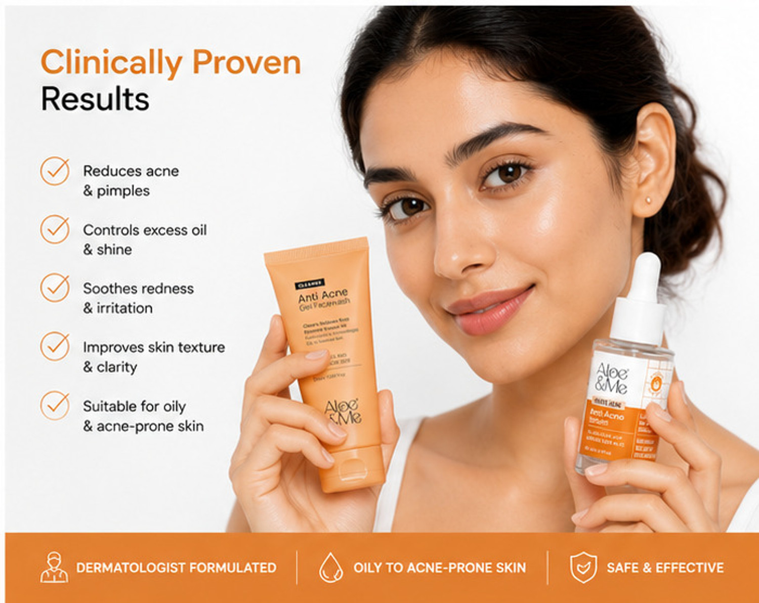 Image of aloe&me Acne Control Power Duo - Face wash & Serum