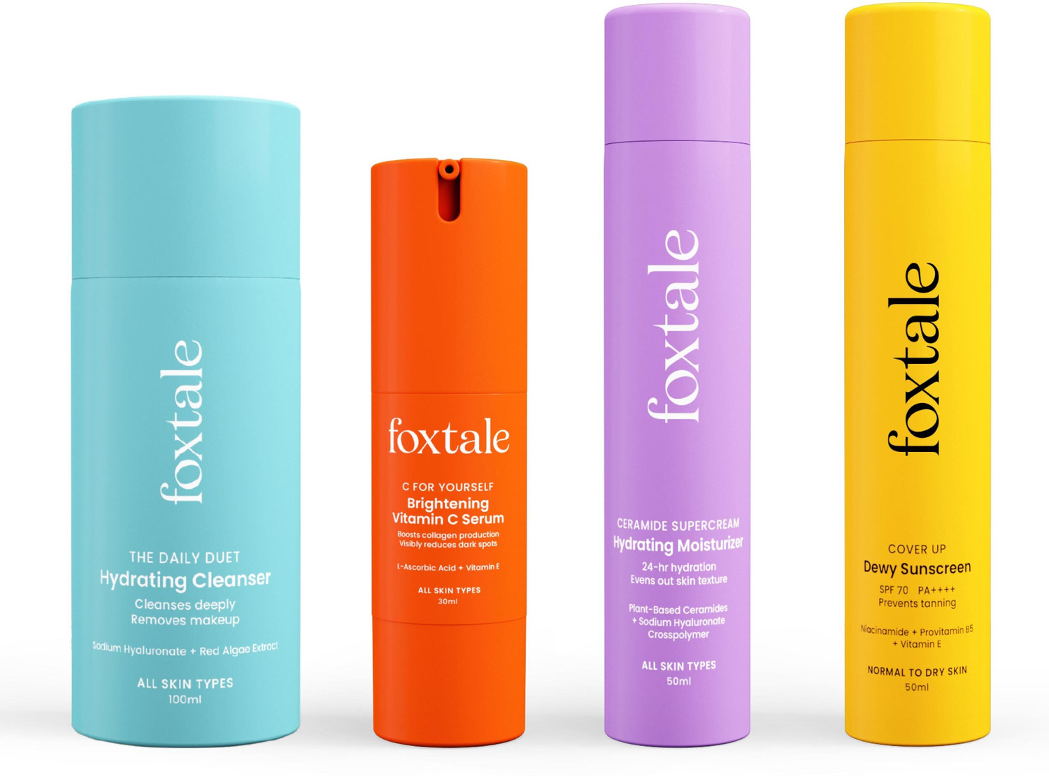 Image of Foxtale Daily Skin Kit |Face wash + Moisturizer + Vitamin C Serum + SPF Glow Sunscreen