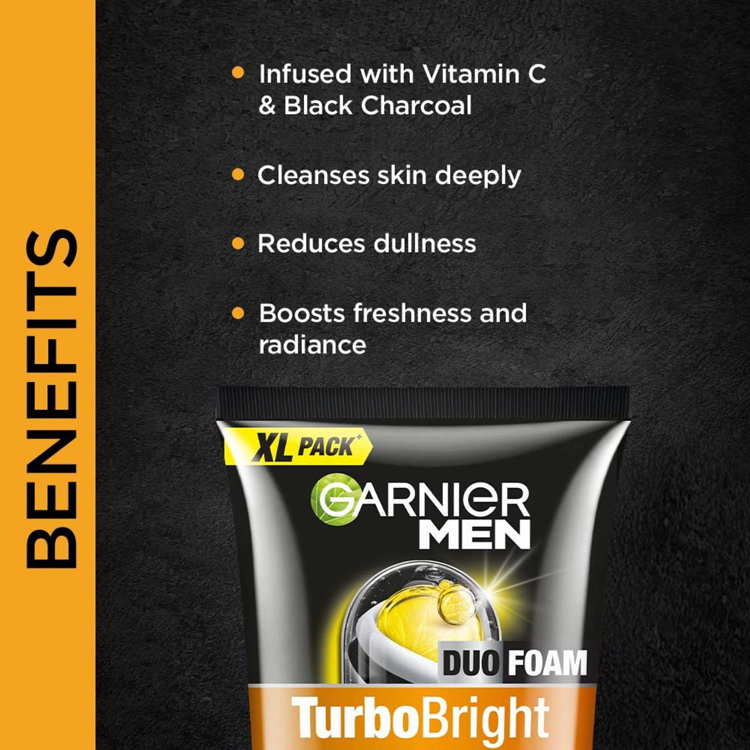 Image of Garnier Men Brightening Duo - Turbo Bright 150g + Vit C Serum 8ml Face Wash