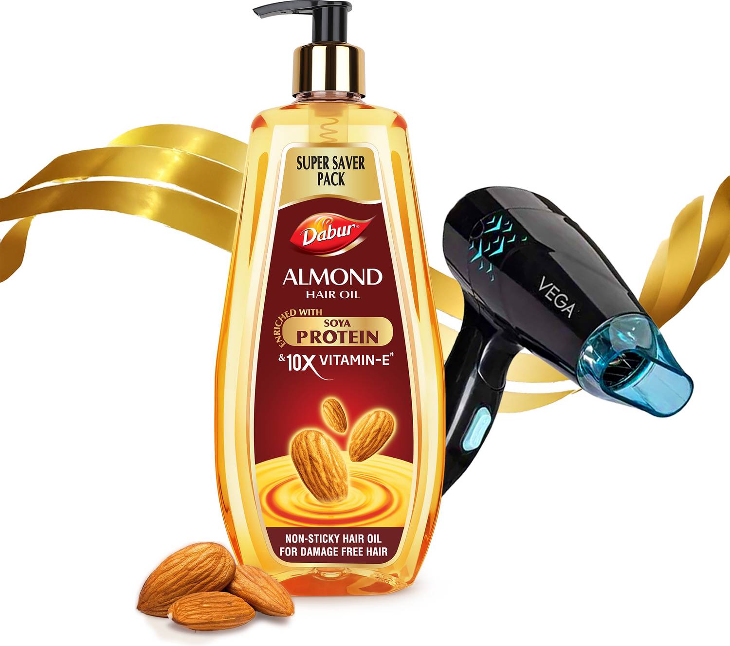 Dabur Hair Styling Kit 650ml + 1000W Hair Dryer - Image 1