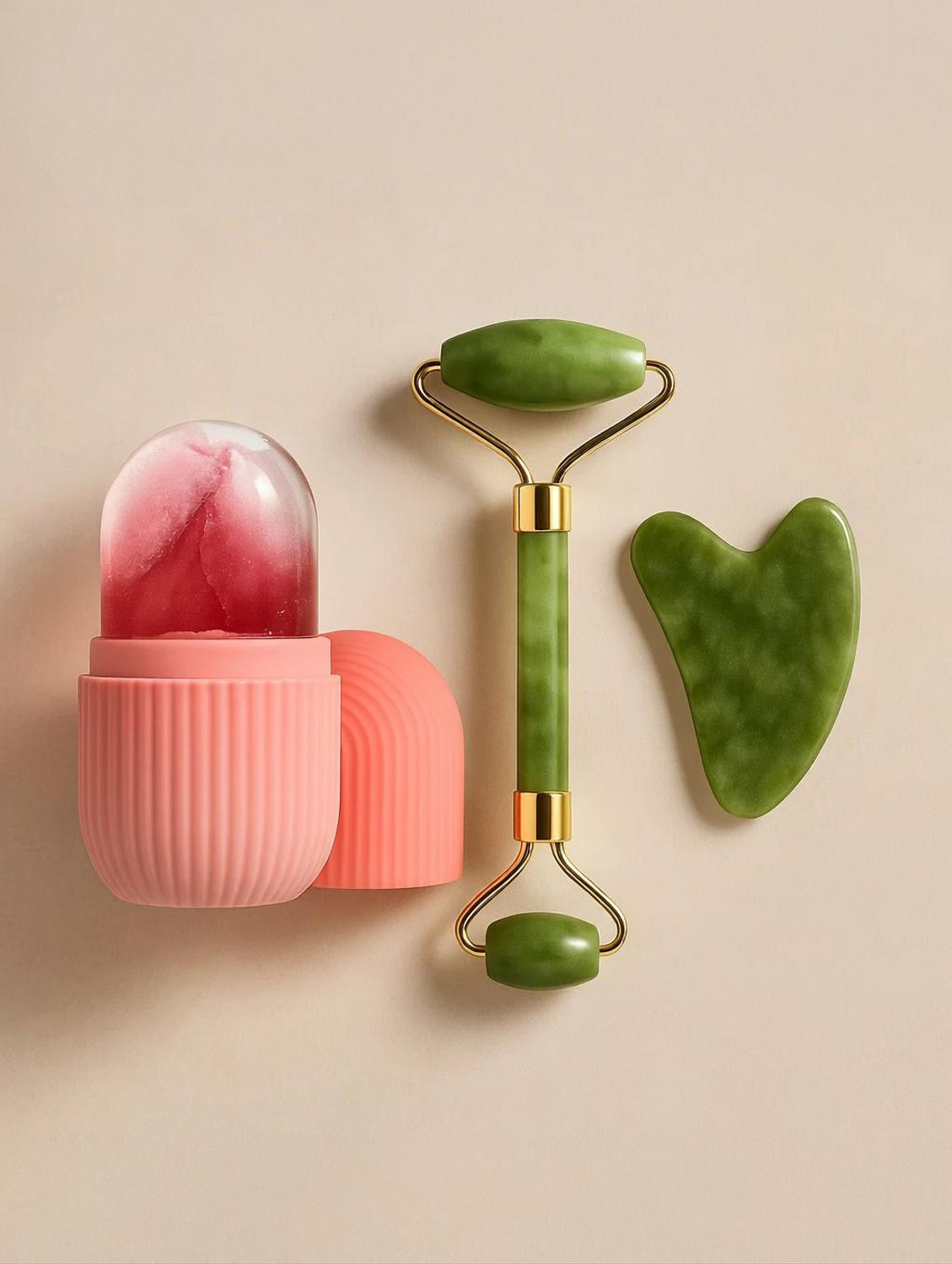 Image of krurotza Face Ice Therapy Roller with Jade Roller & Gua Sha Stone (2 Items in the set)