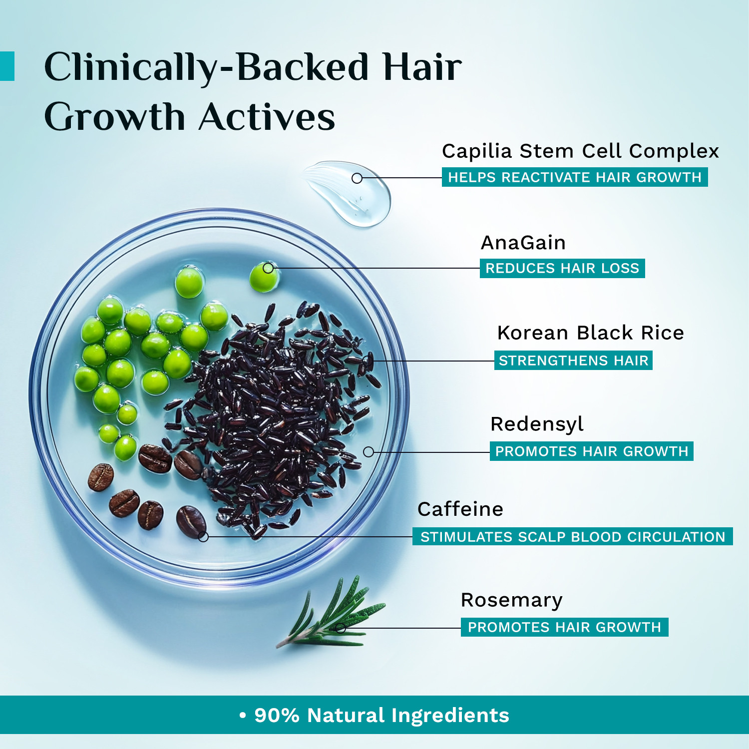 Image of Pilgrim Spanish Rosemary & Biotin Hair Oil (100ml) + 3% Redensyl, 4% Anagain Advanced Hair Growth Serum (30ml) | Hair Growth