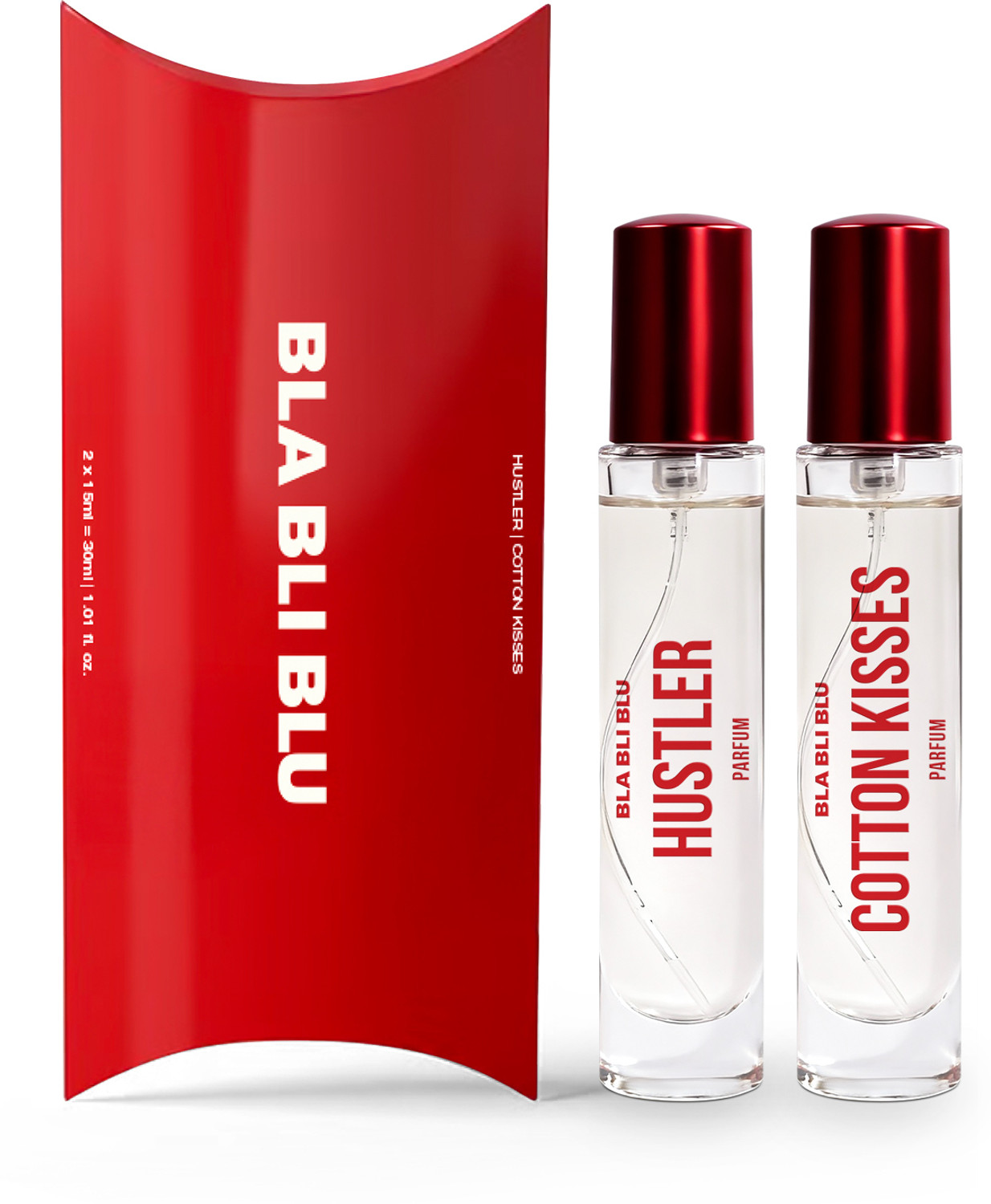 Image of BLA BLI BLU Hustler & Cotton Kisses Unisex Perfume Combo|15mlX2|Long Lasting Fragrance