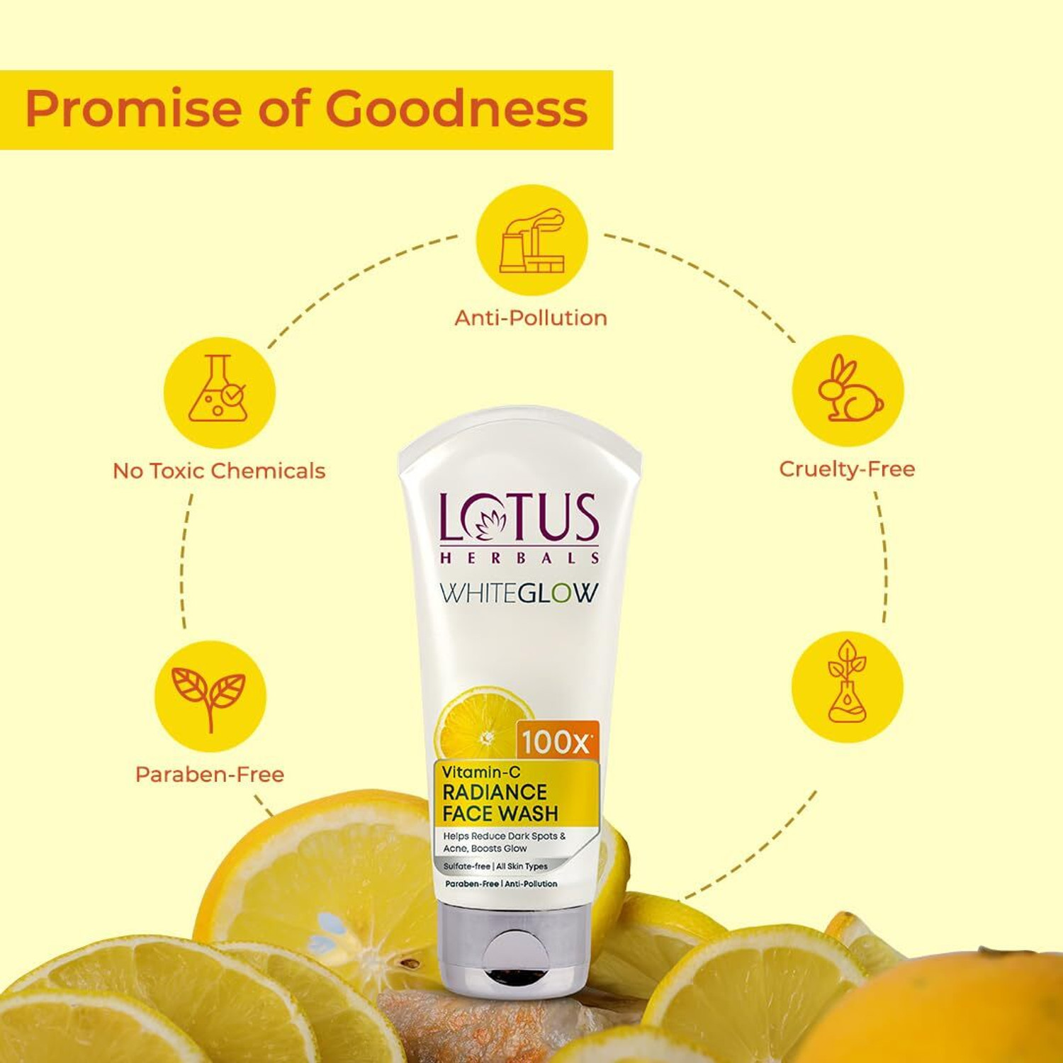 Image of LOTUS HERBALS WhiteGlow Vitamin-C Radiance Facewash ( Pack of 2 ) (100gm * 2 ) Face Wash (200 g)