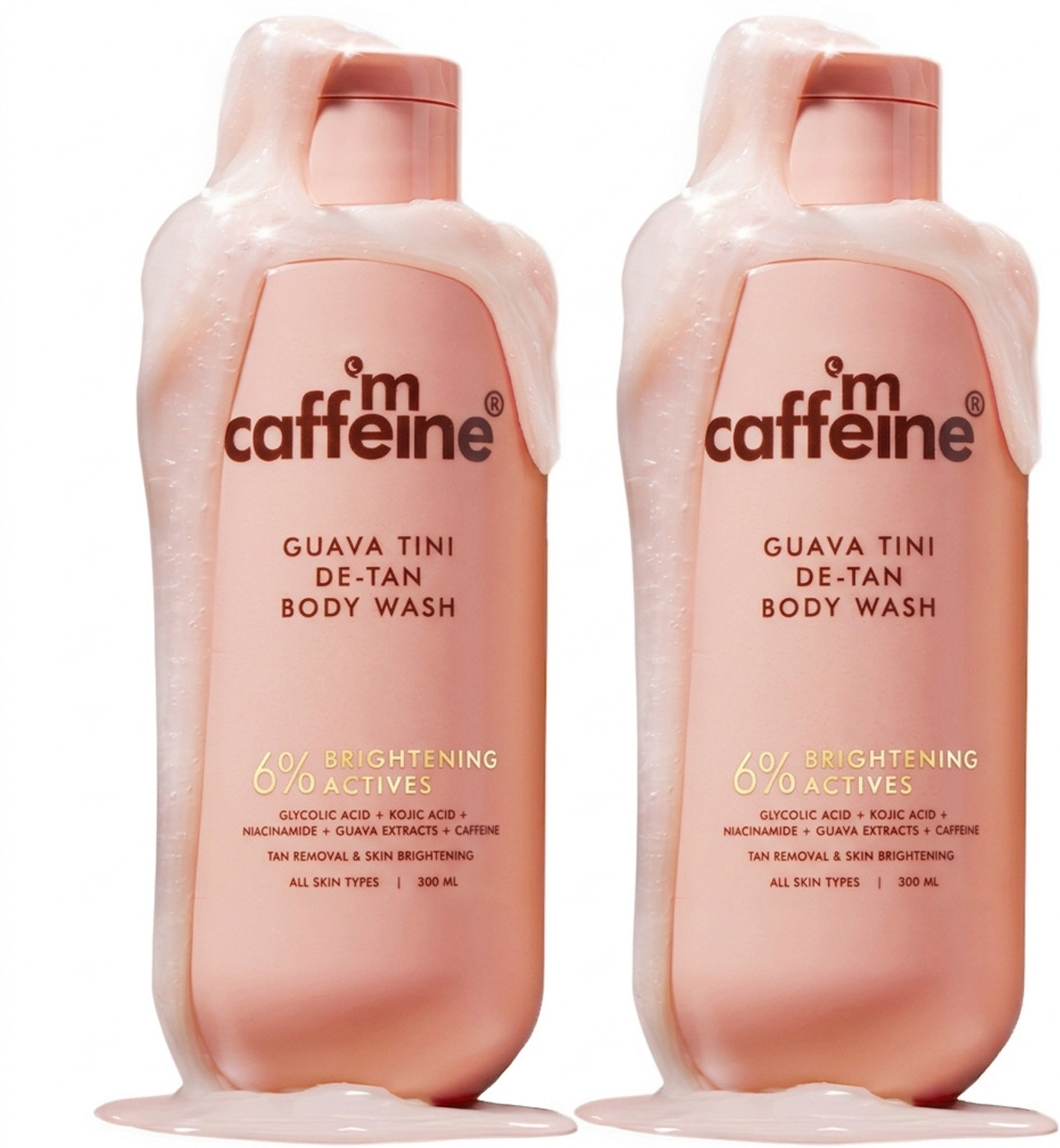Image of mCaffeine Detan Body Wash with 1% Glycolic, 5% Niacinamide-Kojic acid | Reduces Dark Spots