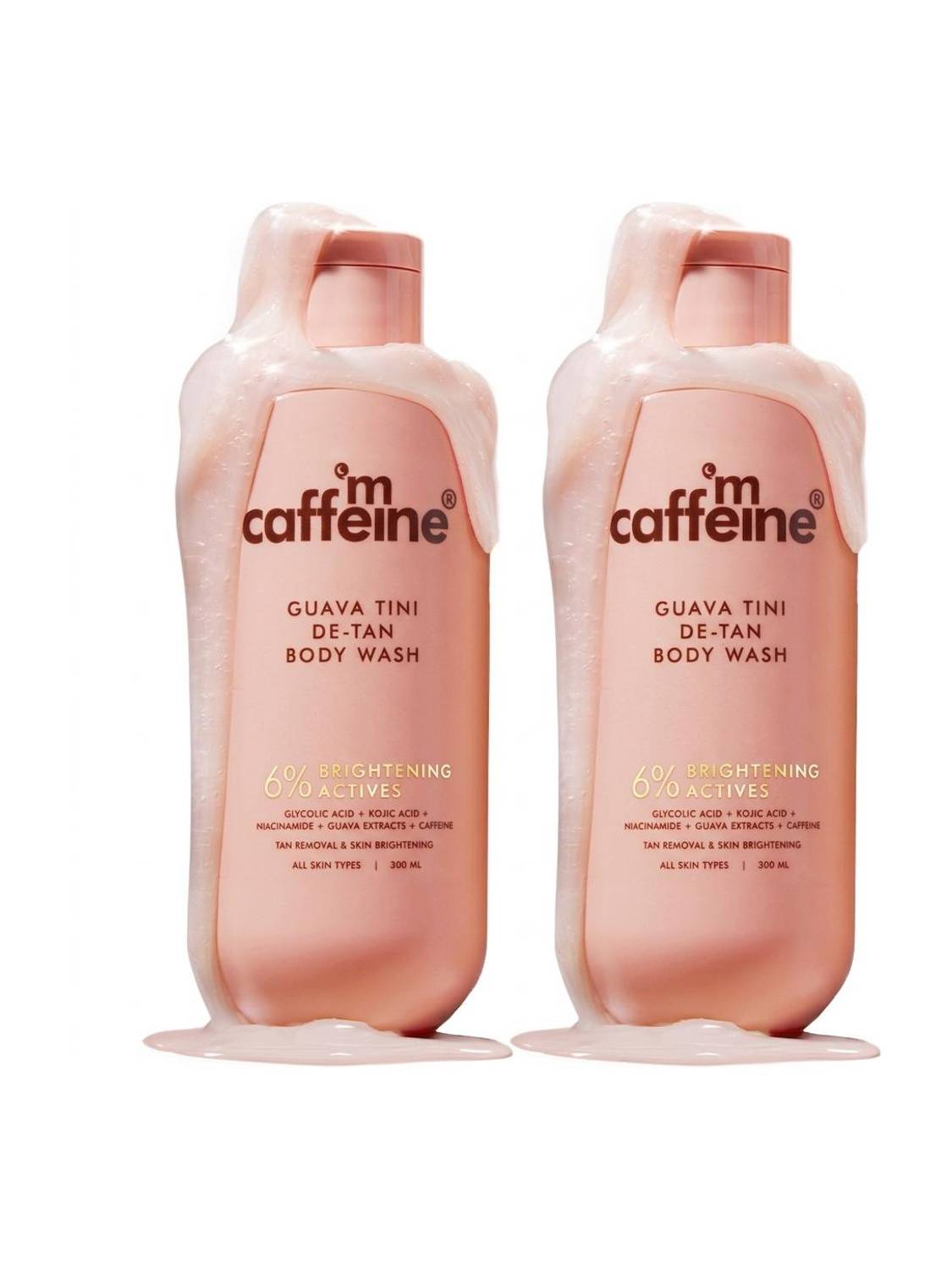 mCaffeine Detan Body Wash 1% Glycolic, 5% Niacinamide-Kojic acid 300ml - Image 1