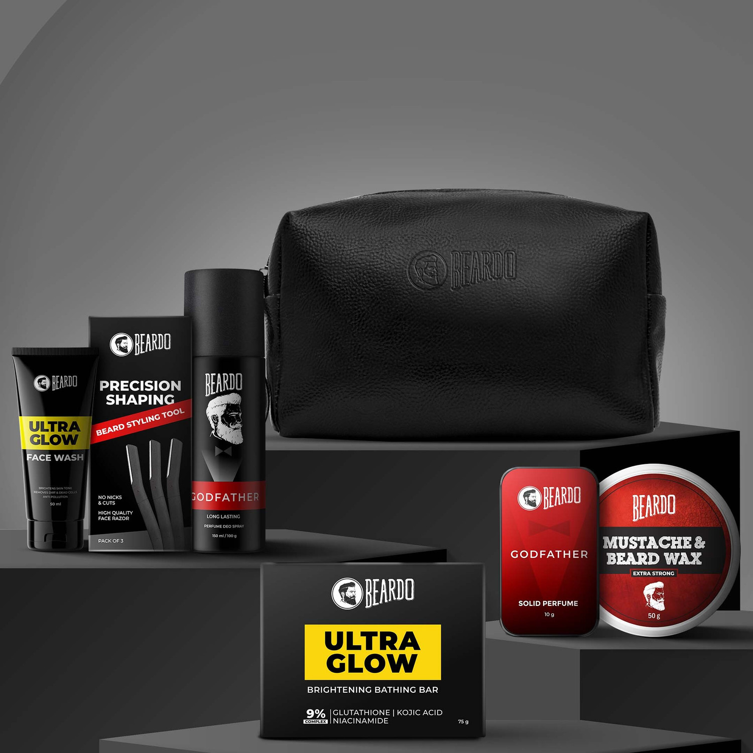 Image of BEARDO Everyday Essential Kit | Deo, Solid Perfume Wax, Facewash, Shaping Tool & Soap