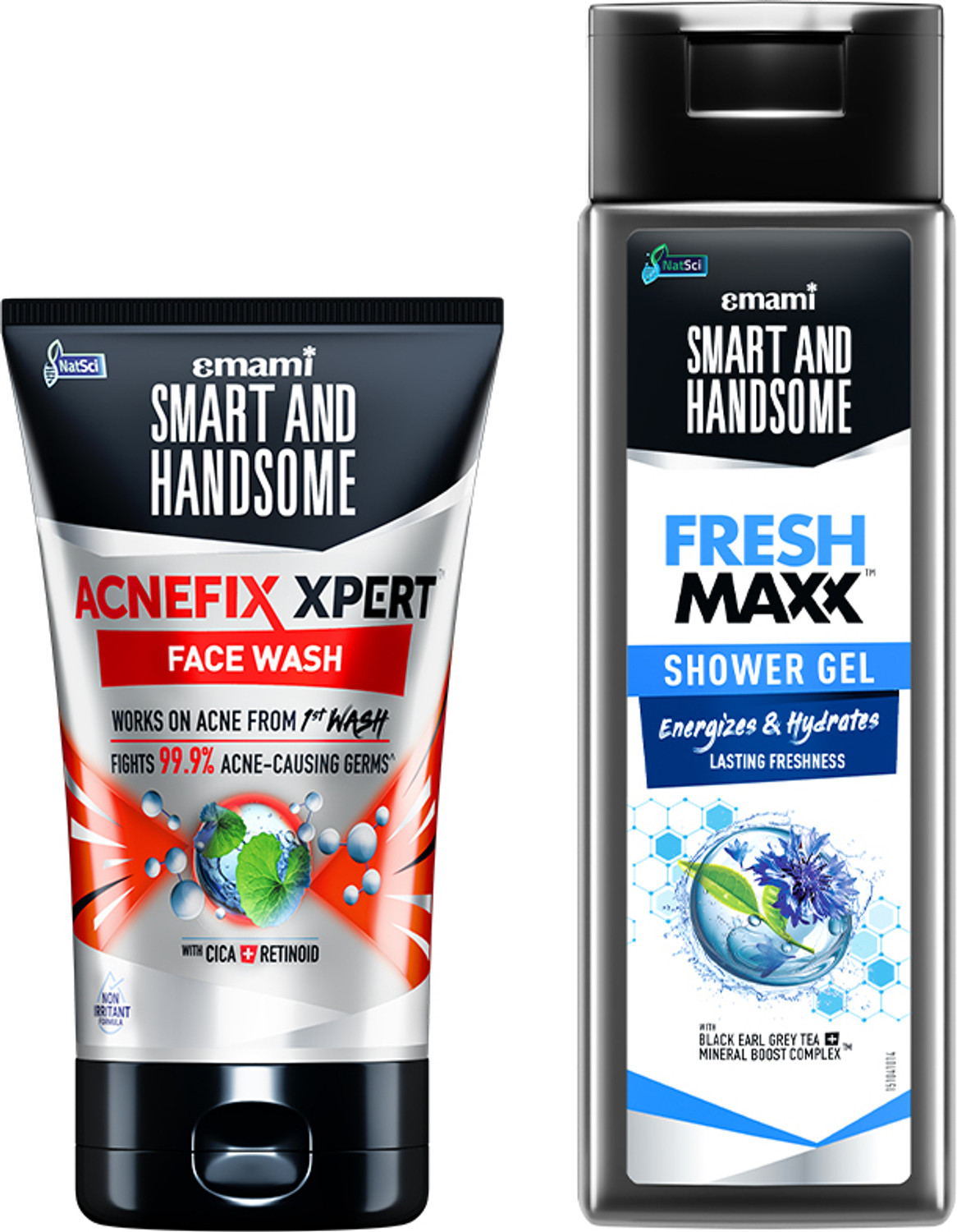 Image of Smart and Handsome Anti-Acne + Refresh - Acnefix Xpert Face Wash 100g + Fresh Maxx Shower Gel