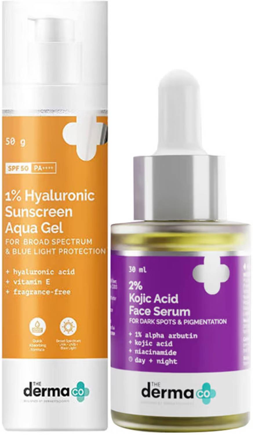 The Derma Co 1% Hyaluronic Acid Sunscreen 50g + 2% Kojic Acid Face - Image 1