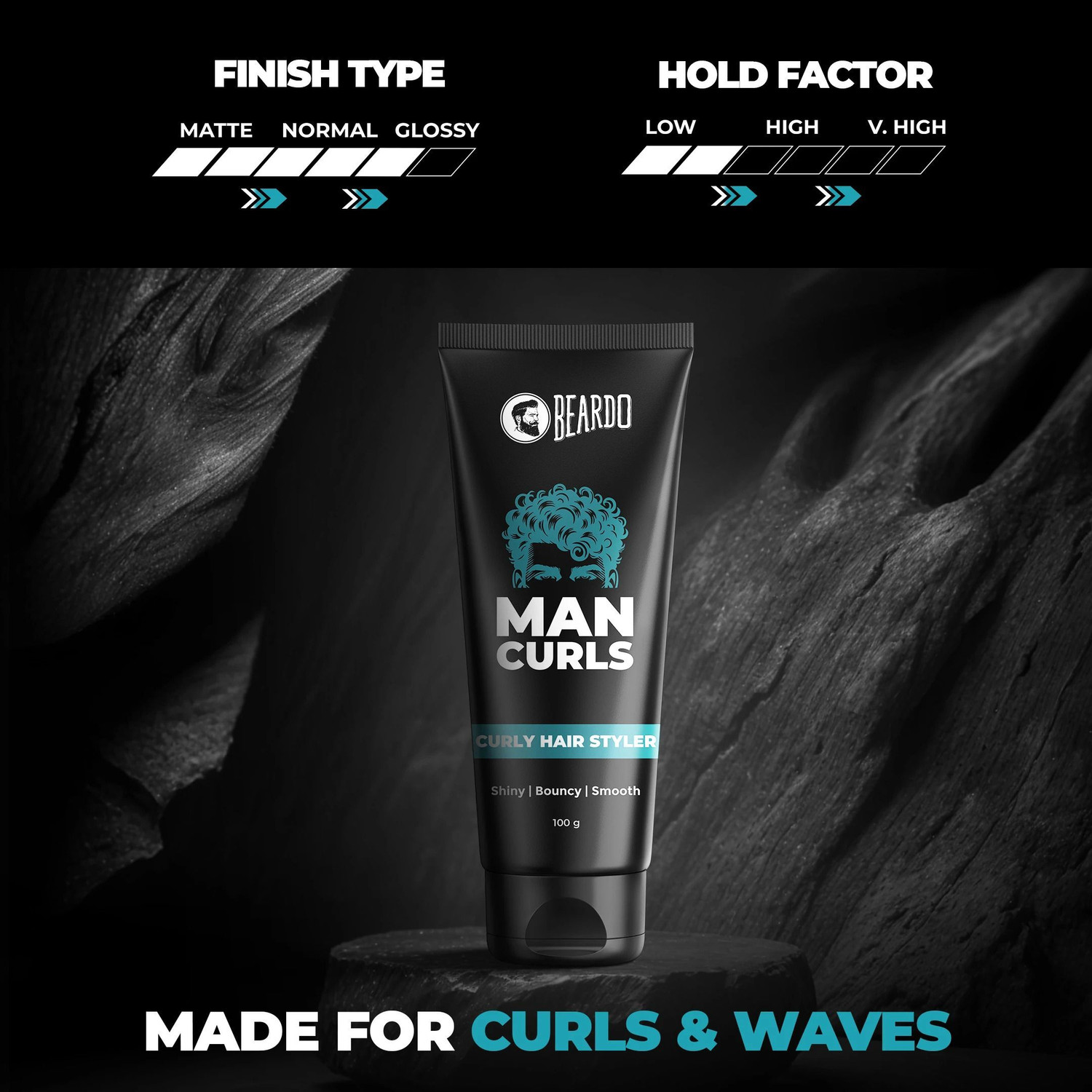 Image of BEARDO Hair Volumizing Sea Salt Spray, Curls Curly Hair Styler & Detangling Hair Brush