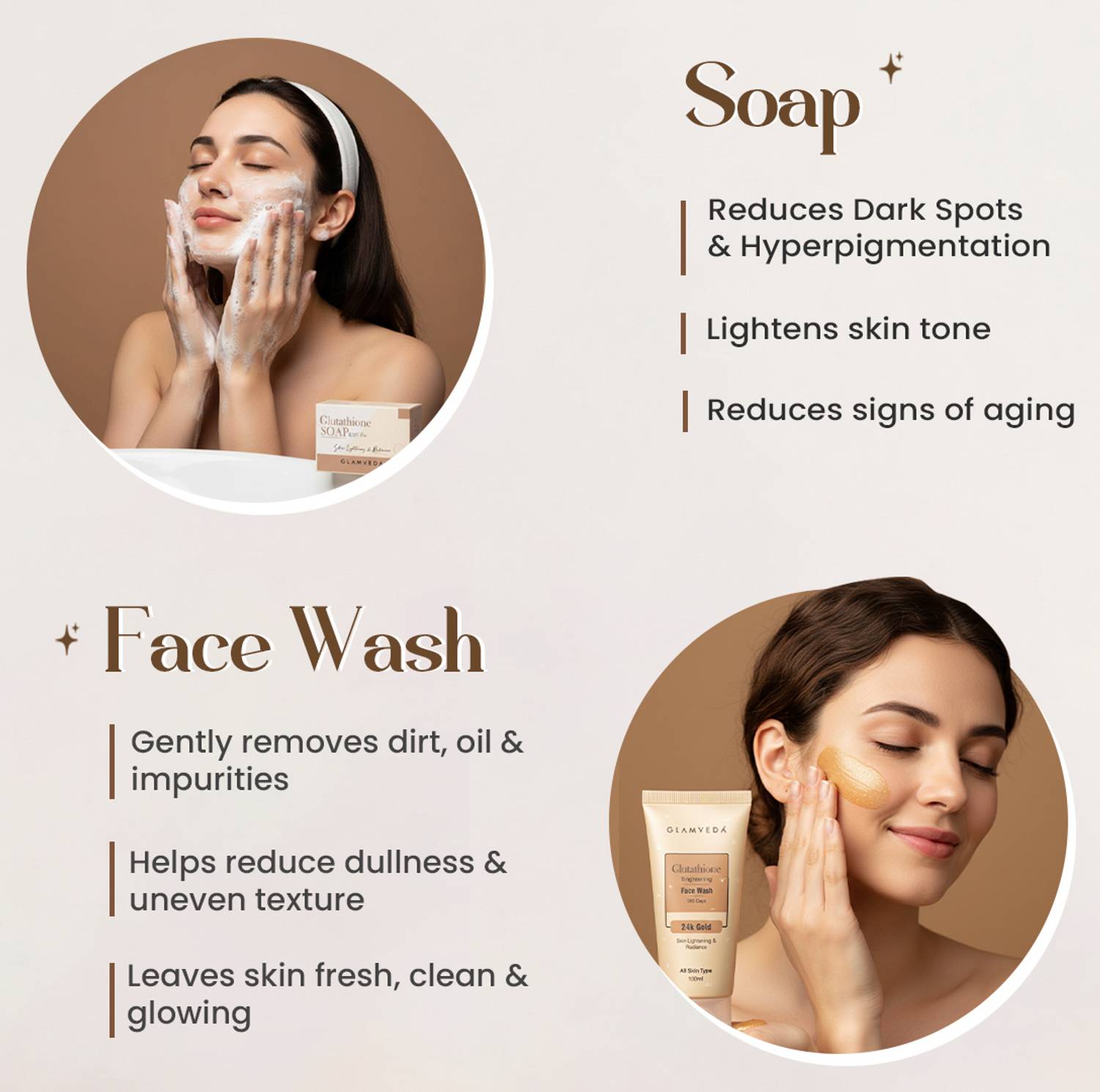 glamveda glutathione soap GLAMVEDA Glutathione Skin Brightening Combo|Facewash,Soap,Serum & Cream |  All Skin type Price in India - Buy GLAMVEDA Glutathione Skin Brightening  Combo|Facewash,Soap,Serum & Cream