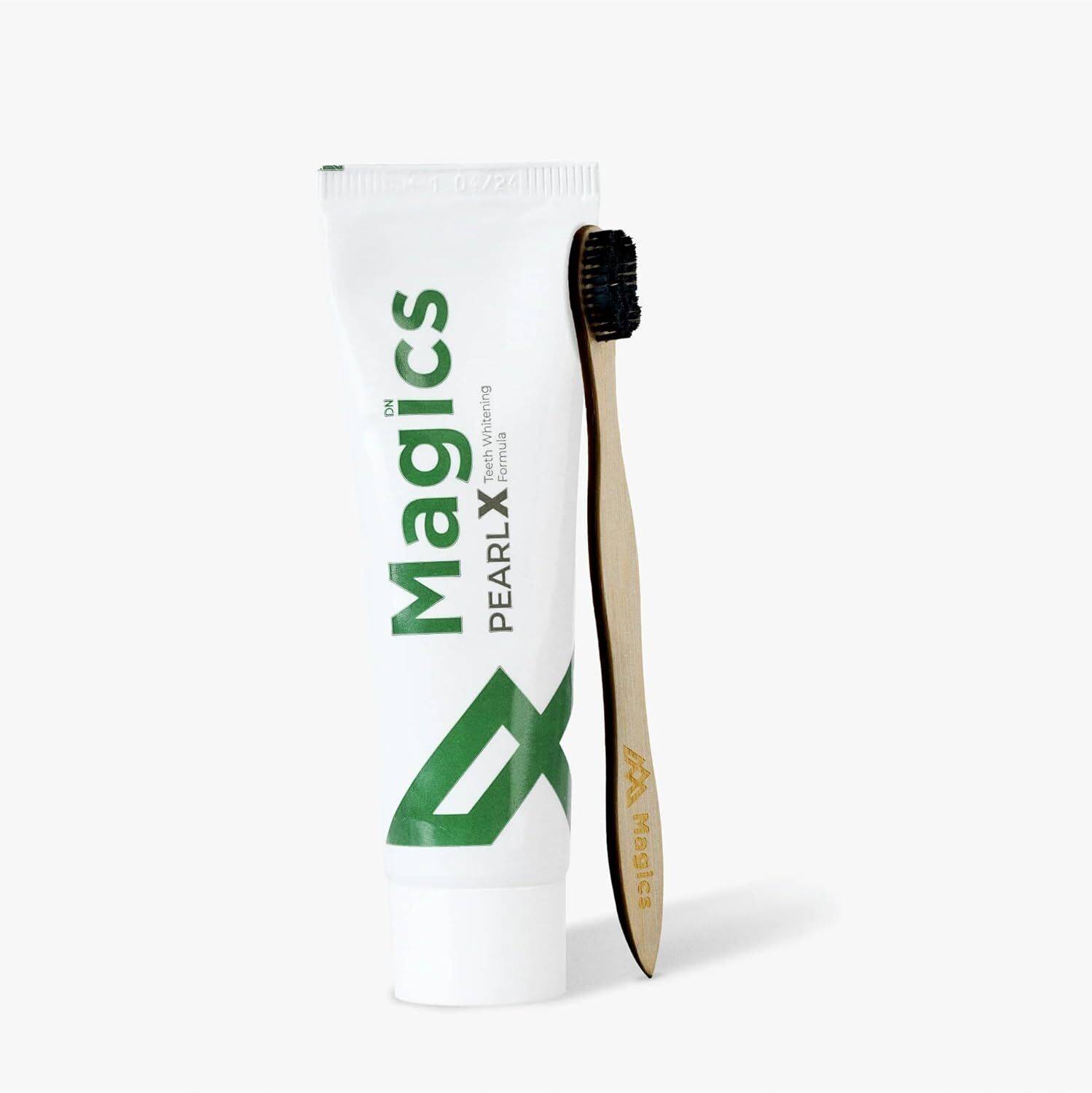 Magics PearlX Teeth Whitening Toothpaste 100g + Eco-Friendly Wooden - Image 1