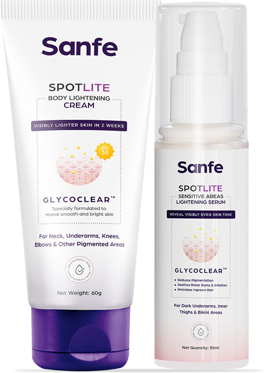 Sanfe Spotlite Body Lightening Combo For Dark & Tanned Neck, Underarms