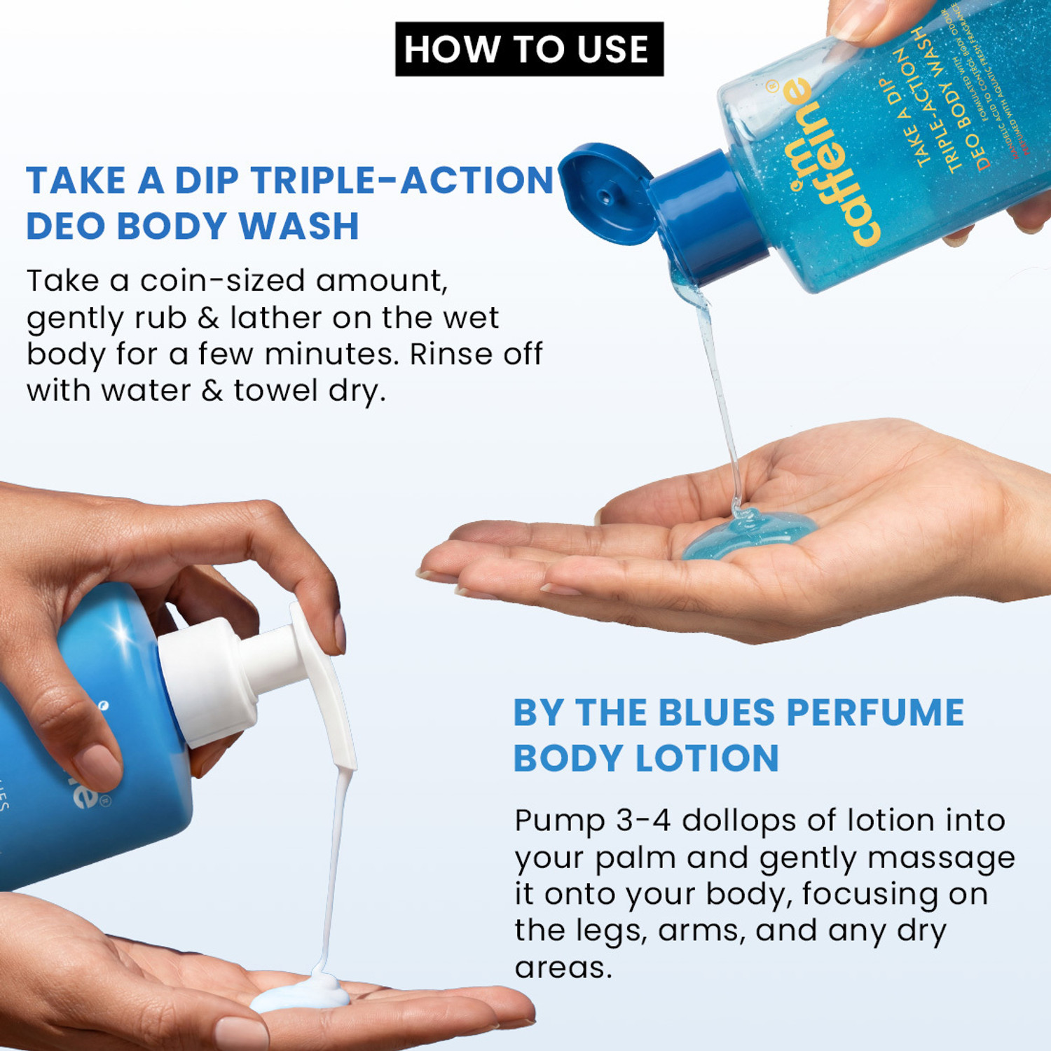 Image of mCaffeine Aquatic Freshness Body Duo | 3-in-1 Perfume Body Wash |Perfume Body Lotion